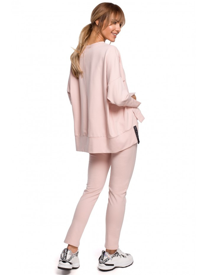 Obrázok M491 Pullover oversized top with side splits  EU 2XL / 3XL candypink