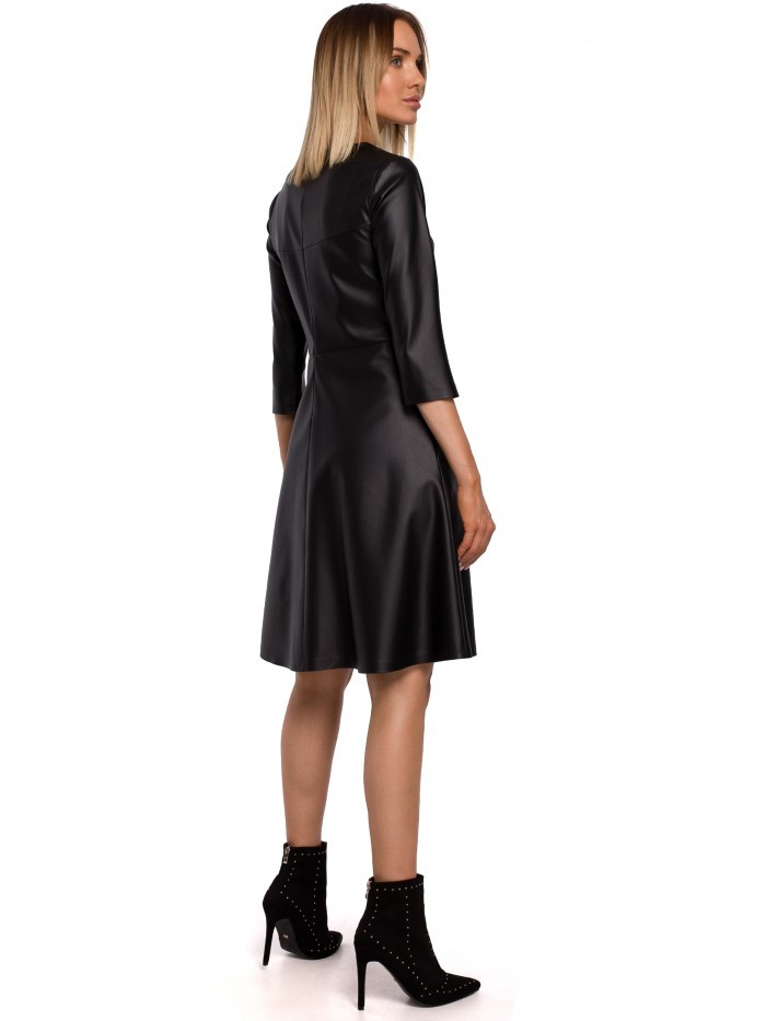 Obrázok M541 Faux leather dress  EÚ S. čierna