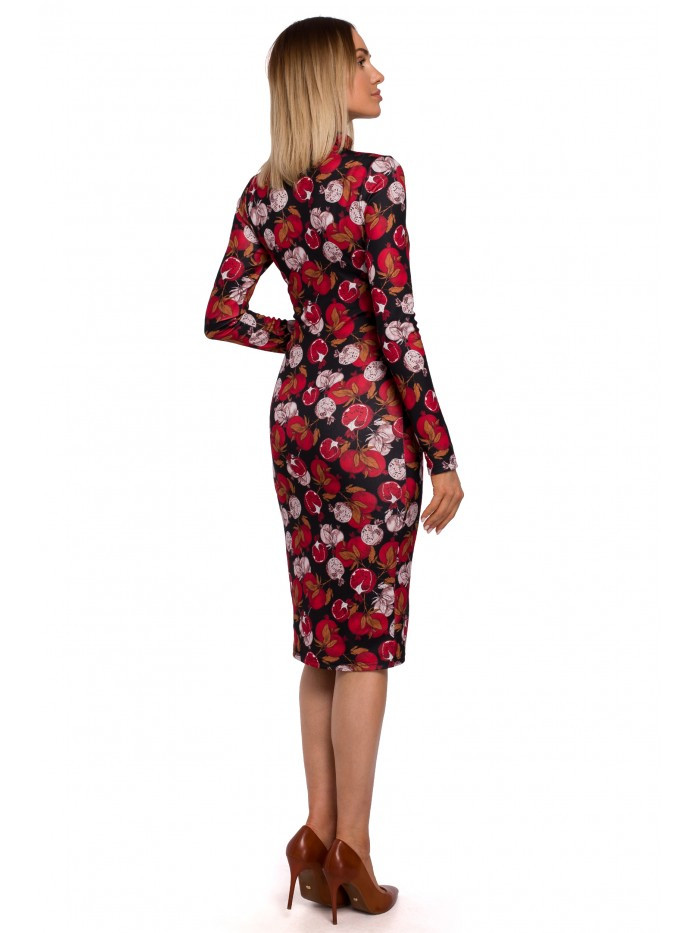 Obrázok M543 Print dress with turtleneck - model EÚ XXL model1