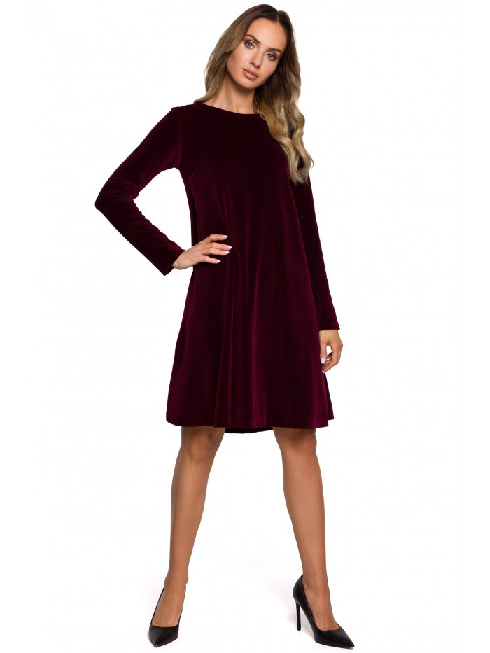 Obrázok M566 Velvet Relaxed Fit Dress  EÚ XL gaštanová