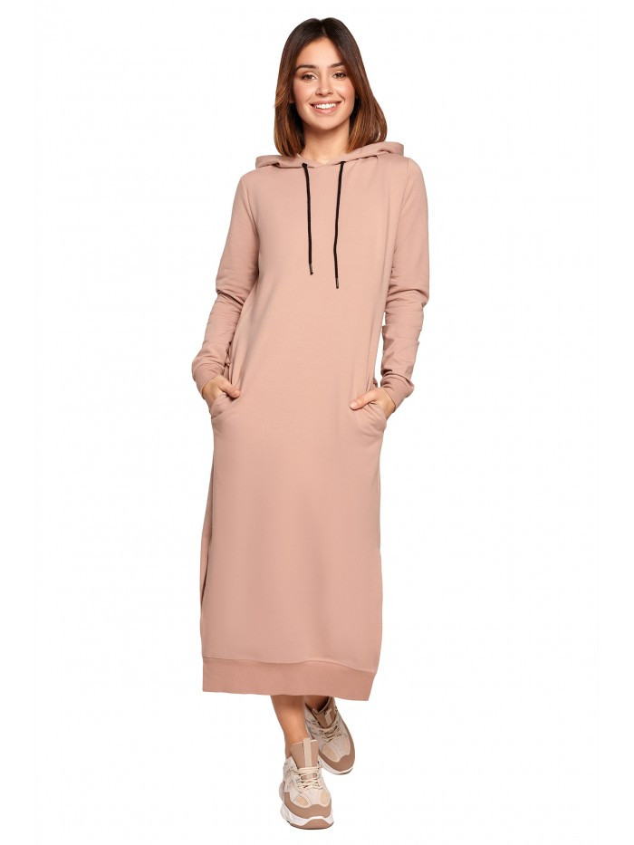 Obrázok B197 Midi Dress With A Hood  EÚ M mocca