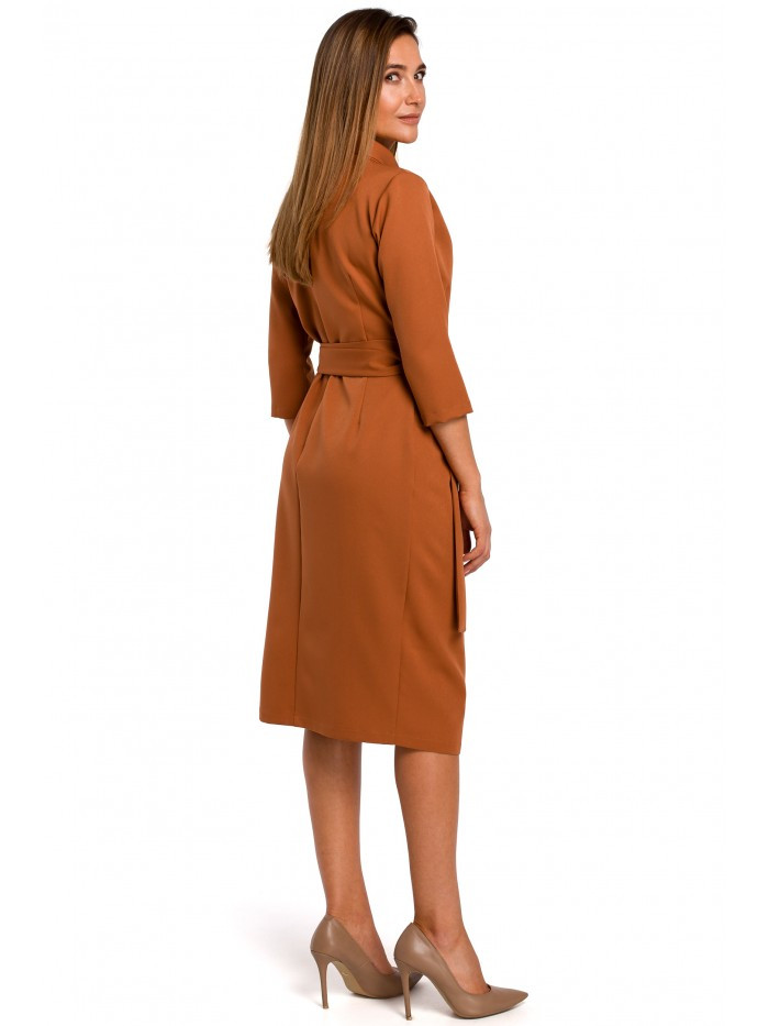 Obrázok S175 Wrap front dress with a tie detail  EÚ XXL hrdzavý