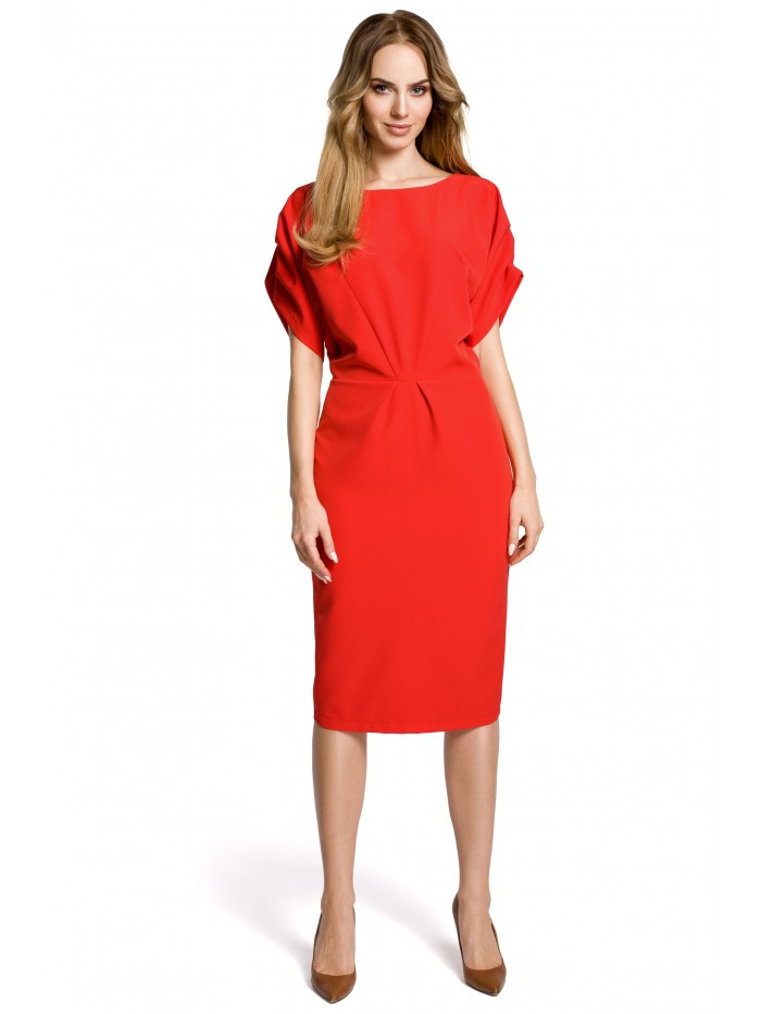 Plášťové šaty s rukávy červené EU L model 18001754 - Moe
