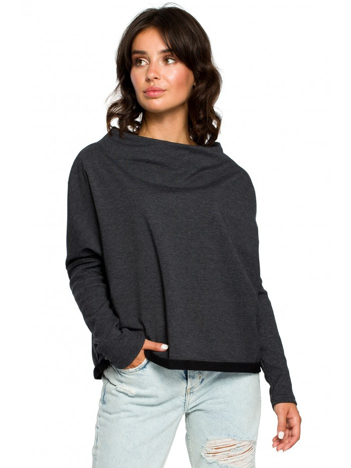 Obrázok B094 Oversized top with a back V-neck  EU 2XL / 3XL grafit