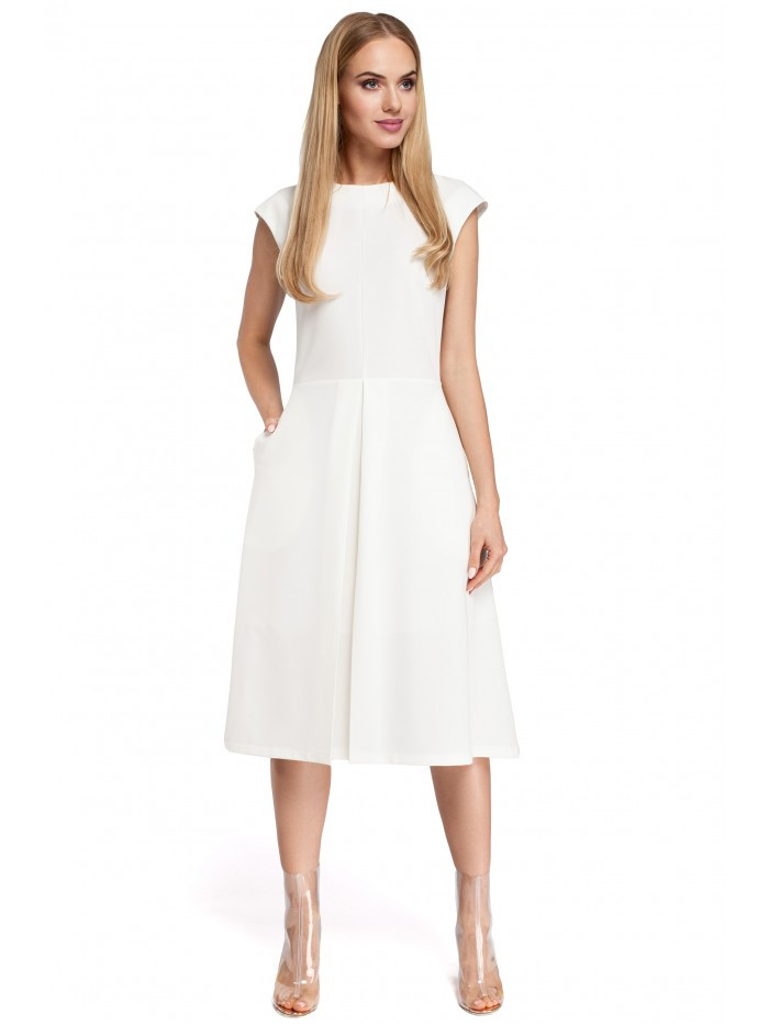 Obrázok M296 Inverted pleat dress  EÚ L ecru