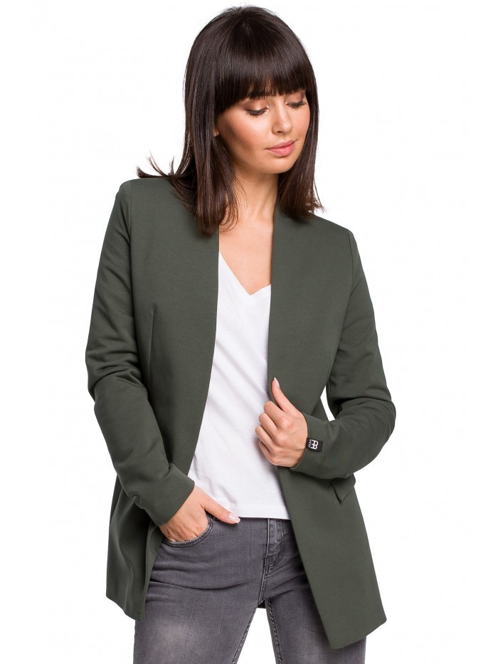 Obrázok B102 Cotton-blend open blazer  EÚ S. vojenská zelená