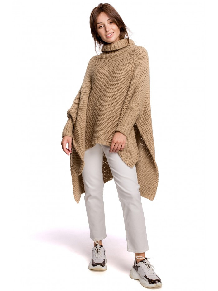 Obrázok BK049 Split side poncho  UNI EÚ ťava