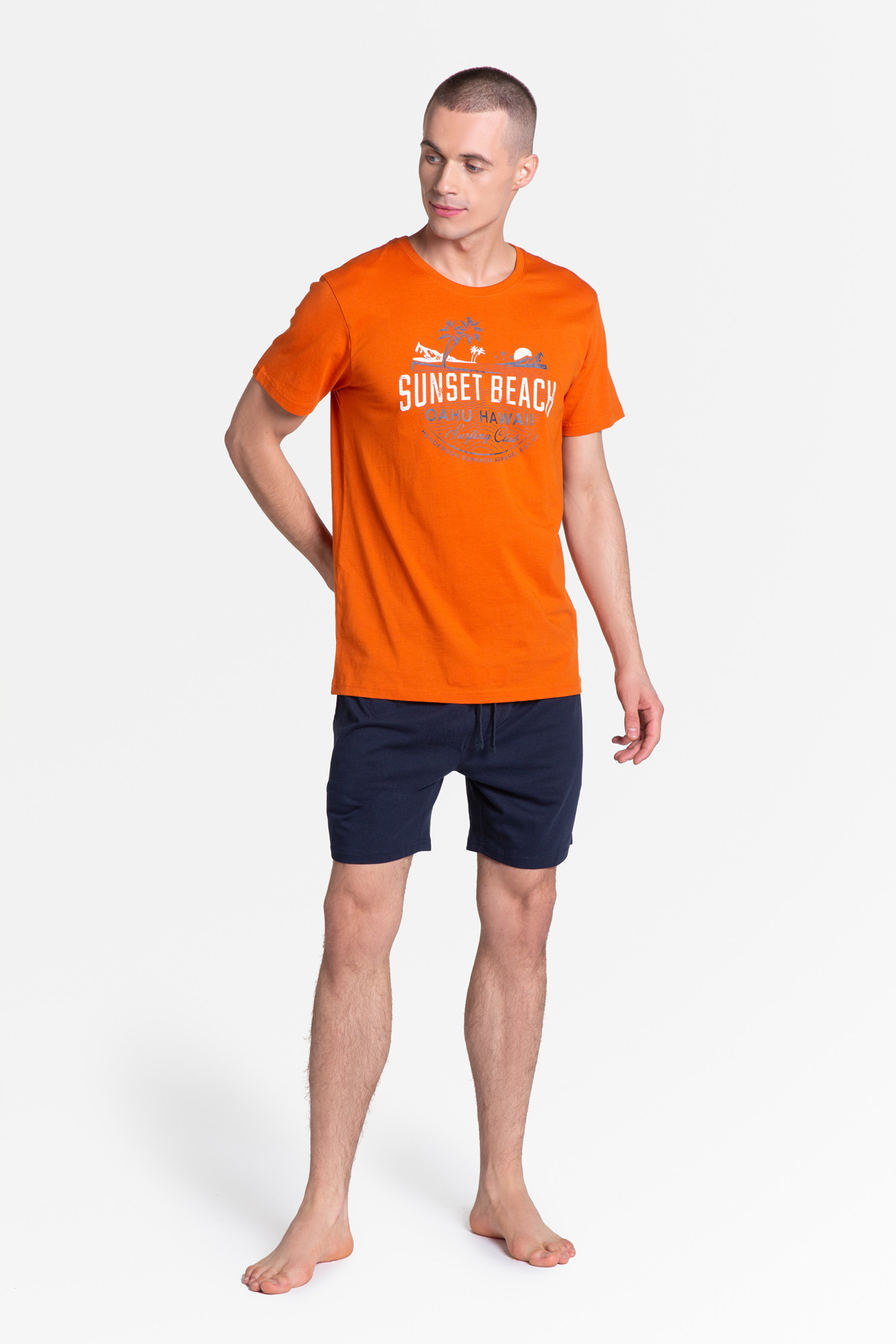 pyžamo Oranžová a tmavě modrá XL model 17584550 - Henderson