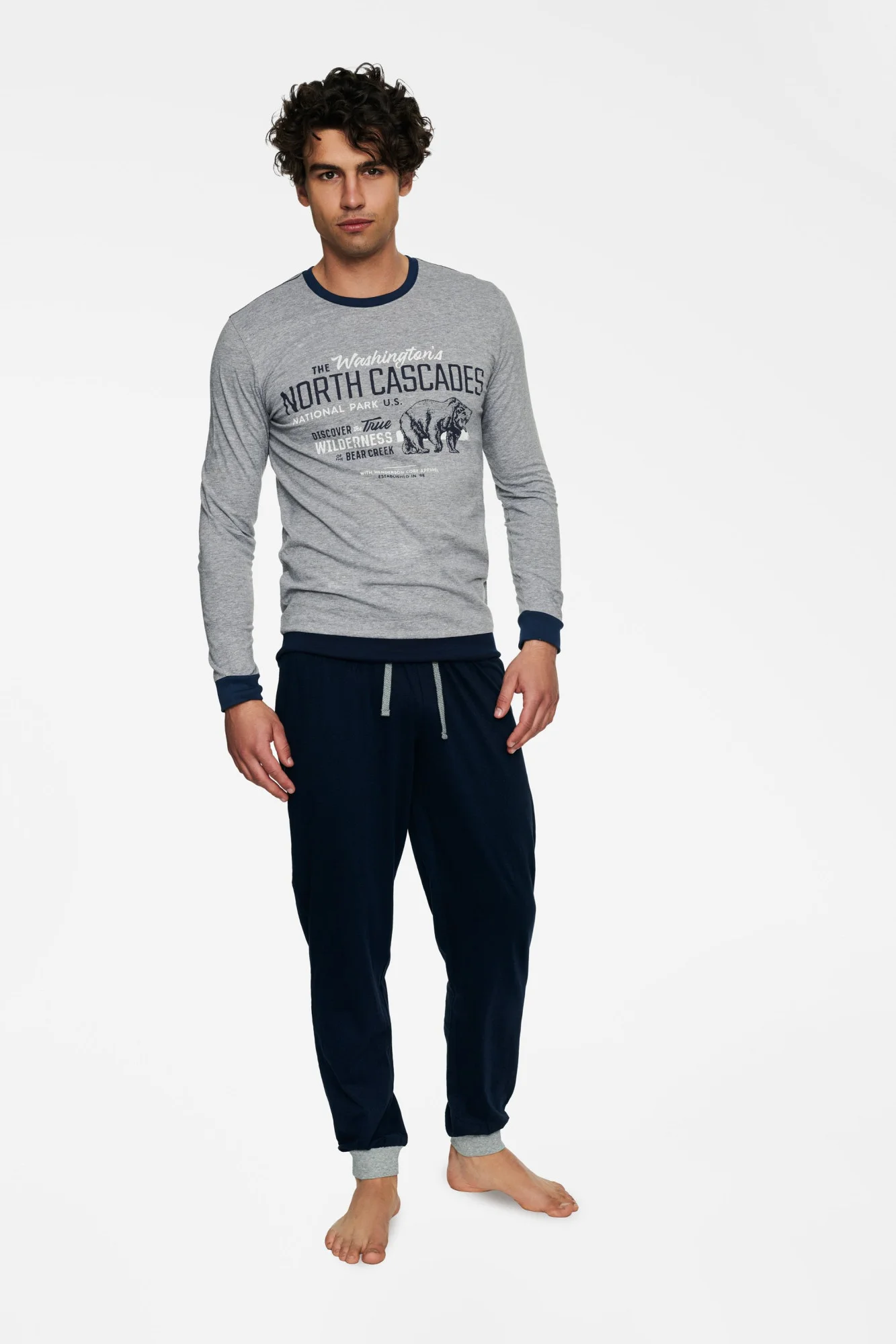 Product detail of Pyžamo Beast 40034-90X Grey melange-blue - Henderson XXL