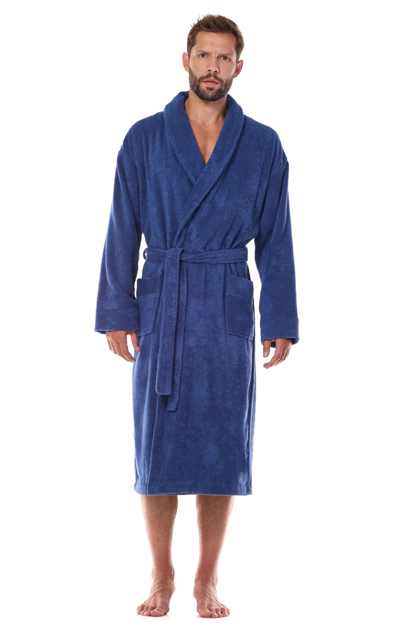 Župan bavlněný dlouhý 2450 Navy - L&L XXL - thumb (5)