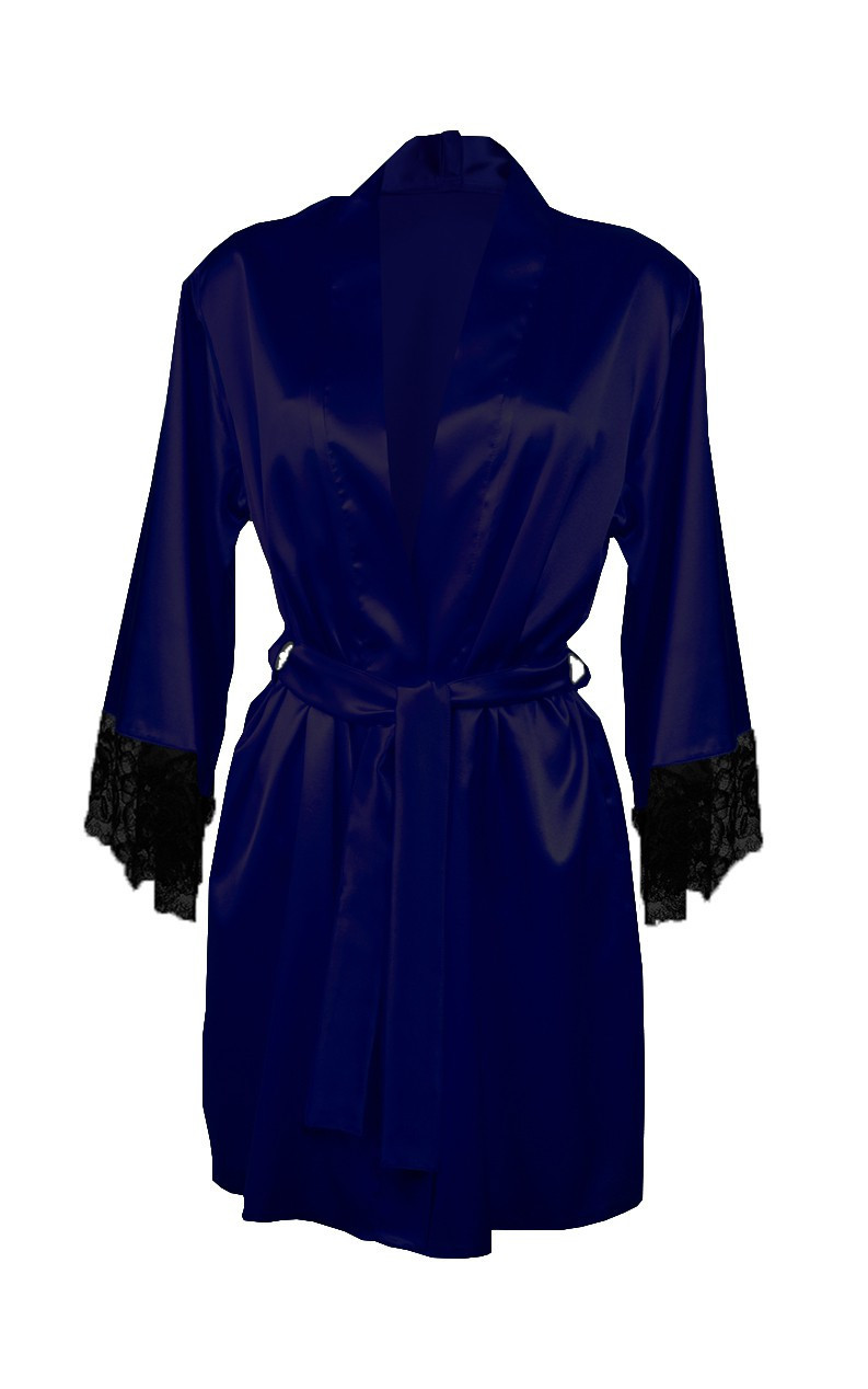 DKaren Housecoat Adelaide Navy Blue Velikost: L, Barva: tmavě modrá