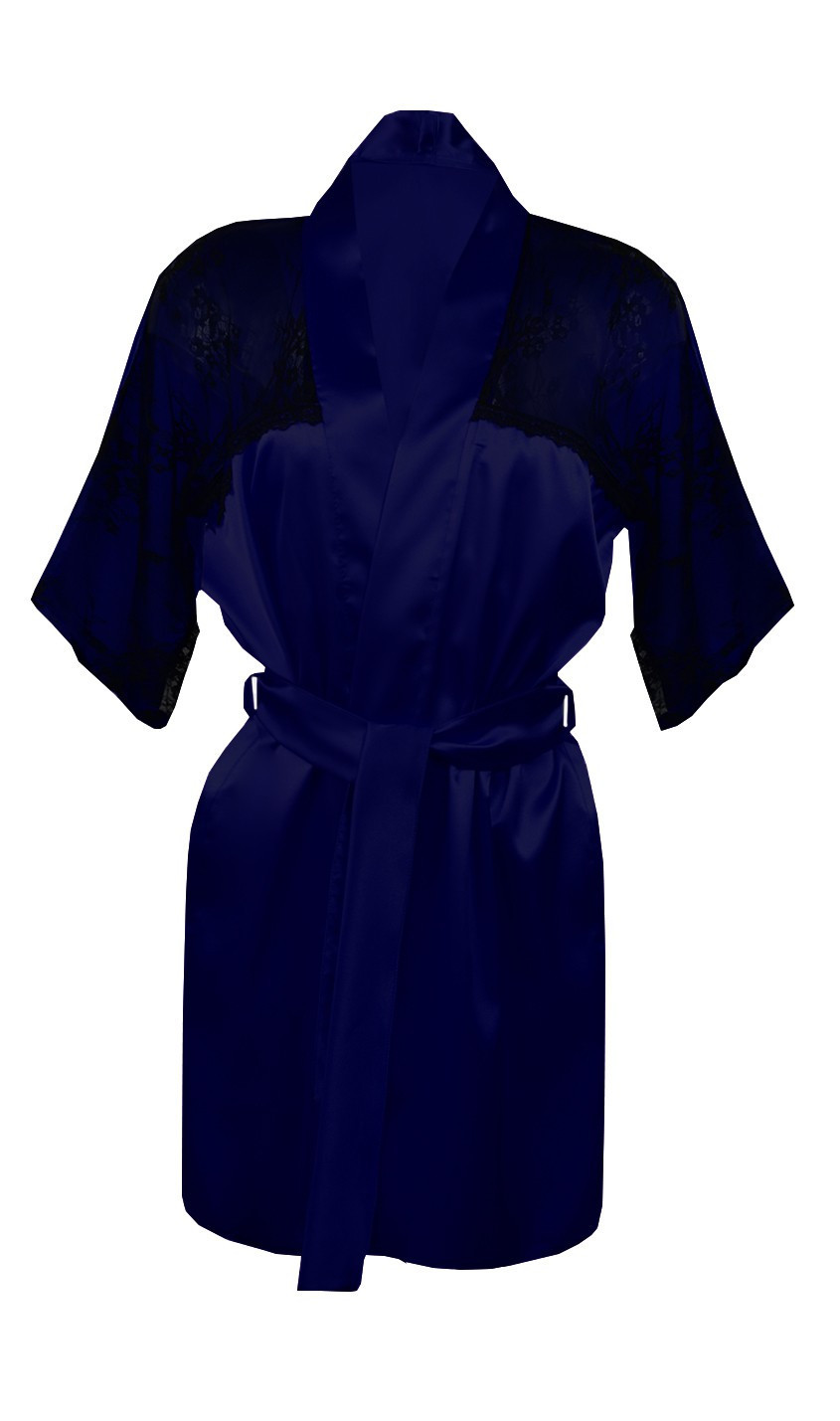 DKaren Housecoat Barbara Navy Blue Velikost: XL, Barva: tmavě modrá