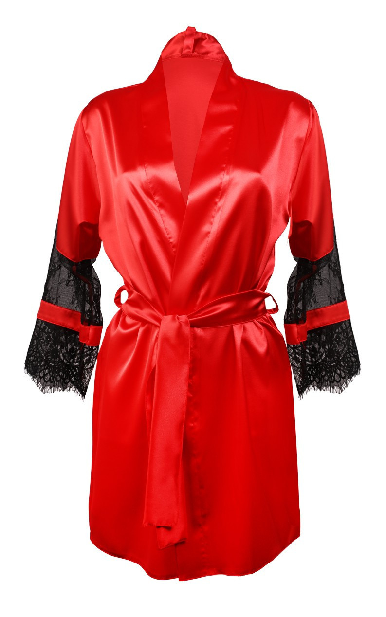 DKaren Housecoat Beatrice Red Velikost: M, Barva: červená