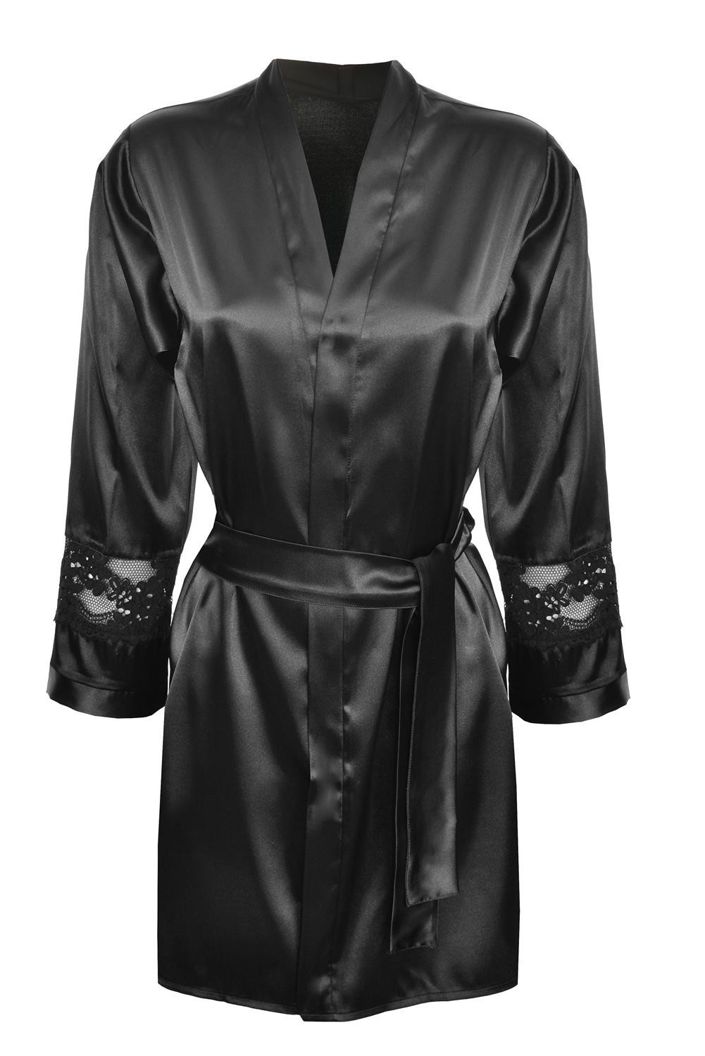 DKaren Housecoat Betty Black S černá