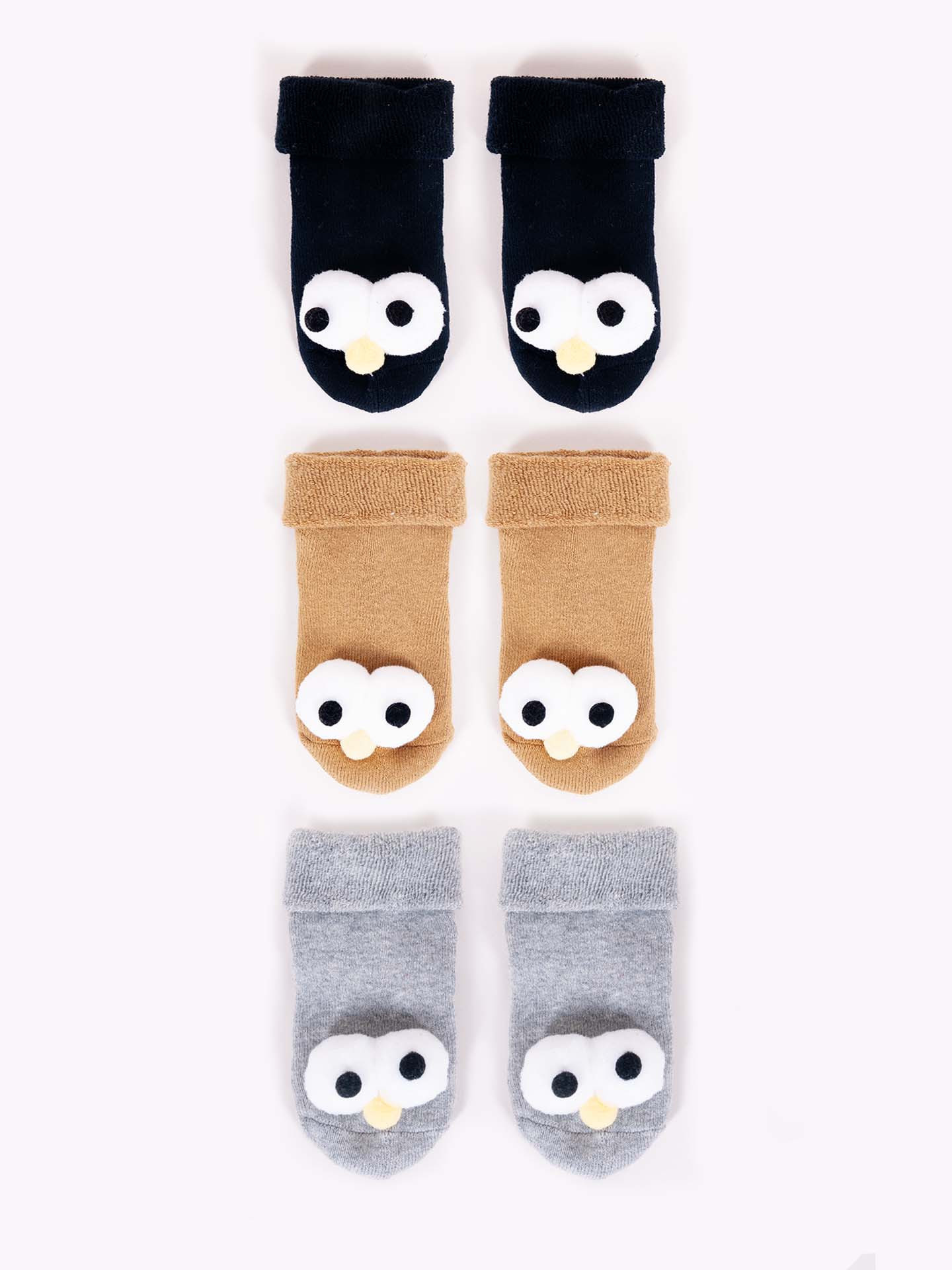 Bavlněné chlapecké froté ponožky Vzory Barvy 3pack model 16703440 Vícebarevné - Yoclub Velikost: 17-19