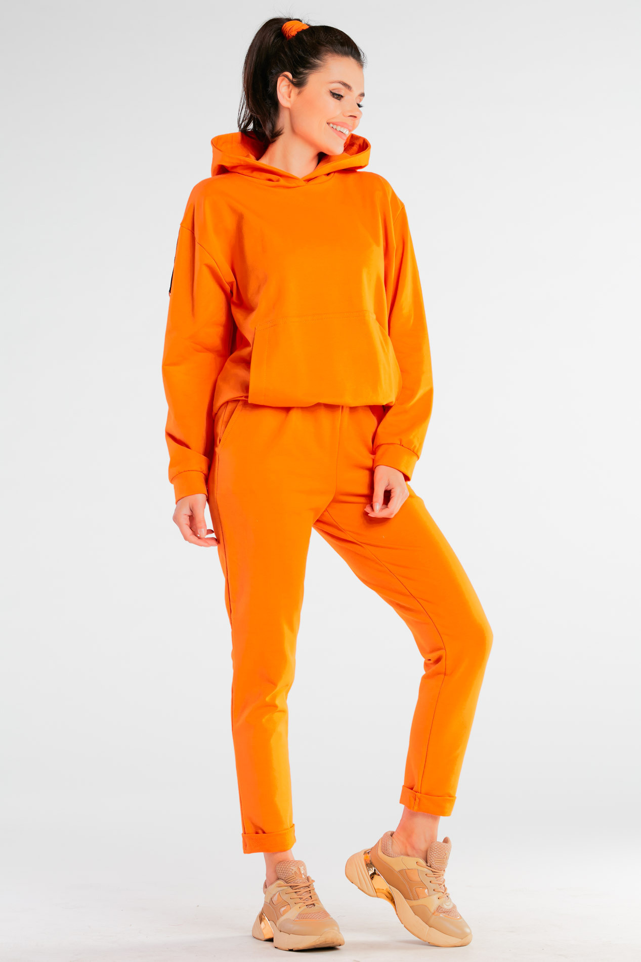 Mikina s kapucí model 17221857 Orange - Infinite You Velikost: L/XL