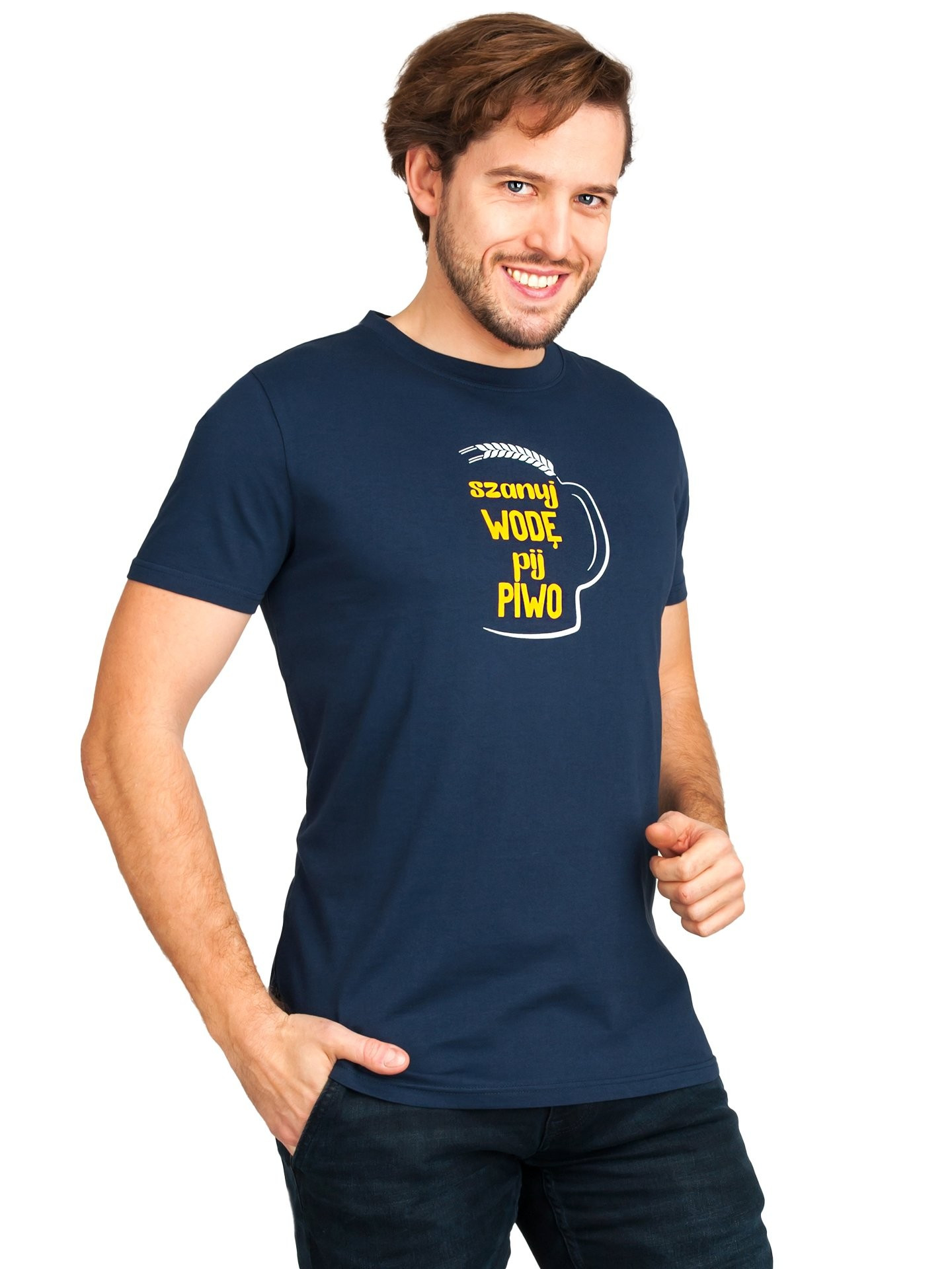 Bavlněné tričko model 17400055 Navy Blue - Yoclub Velikost: M