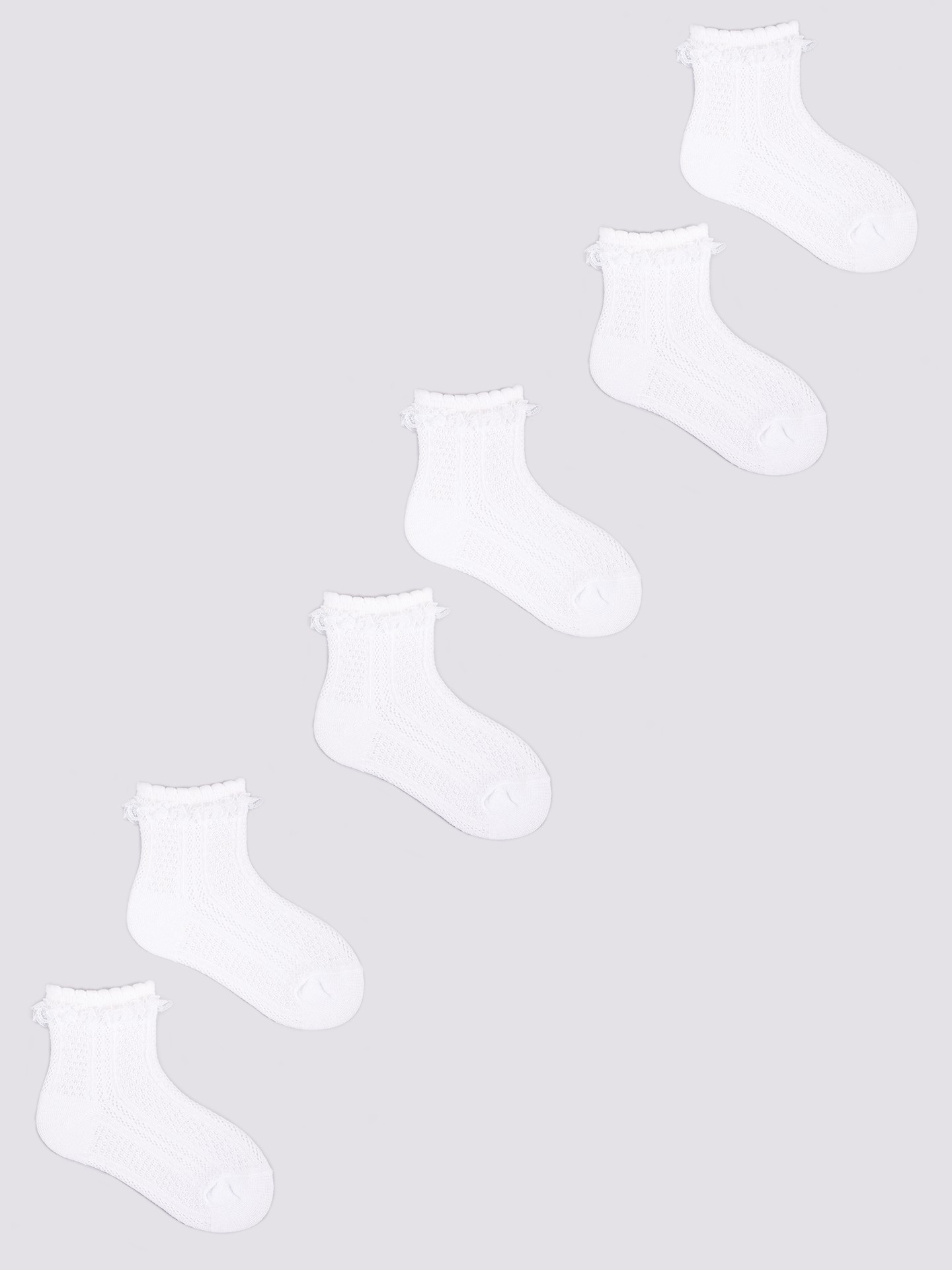 Levně Yoclub Dívčí ponožky s volánkem 3Pack SKL-0008G-0100 White 3-6 měsíců