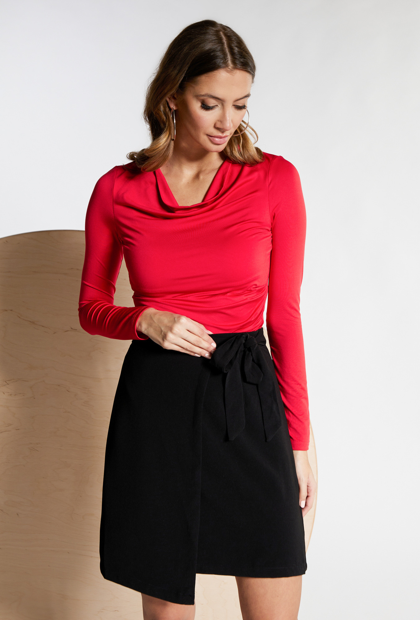 Skirts Mini Skirt With Overlap Black 38 - Monnari