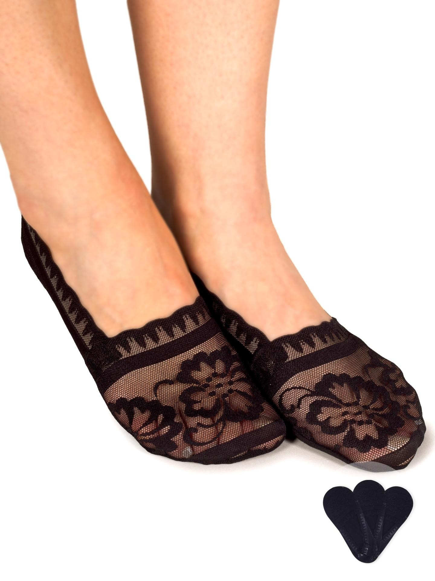 Yoclub Dámské krajkové ponožky 3Pack SKB-0099K-340K Black Velikost: 36-41