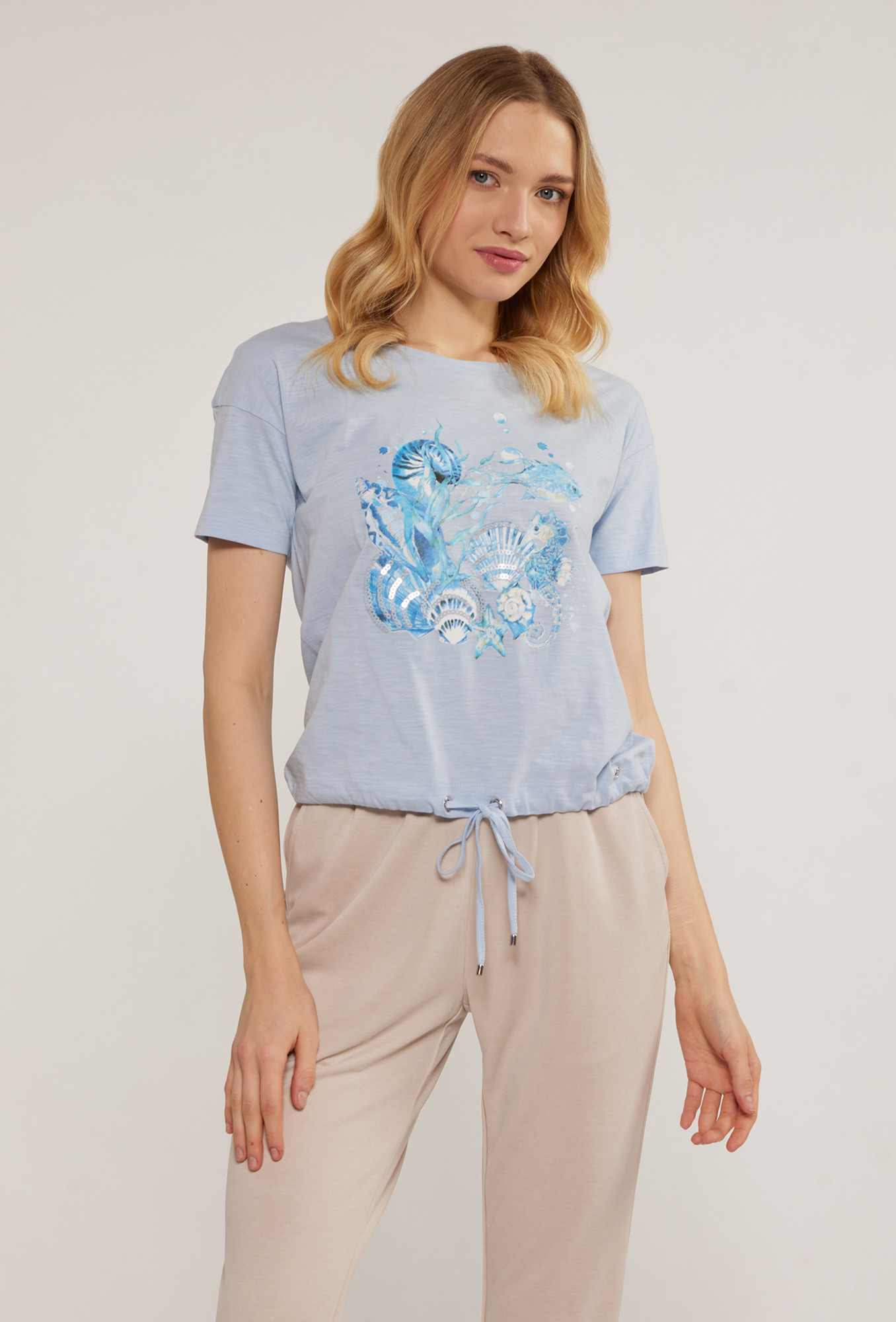 Monnari Blouses Women's T-Shirt With A Pattern XL