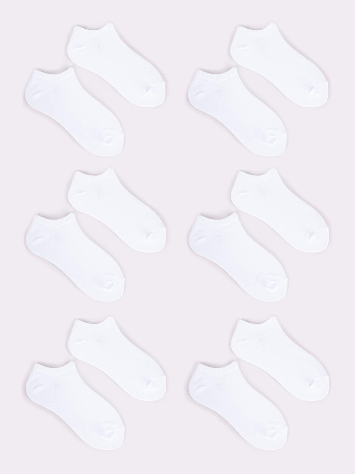Yoclub 6Pack Základní kotníkové bílé ponožky SKS-0064U-0100-002 White Velikost: 43-46