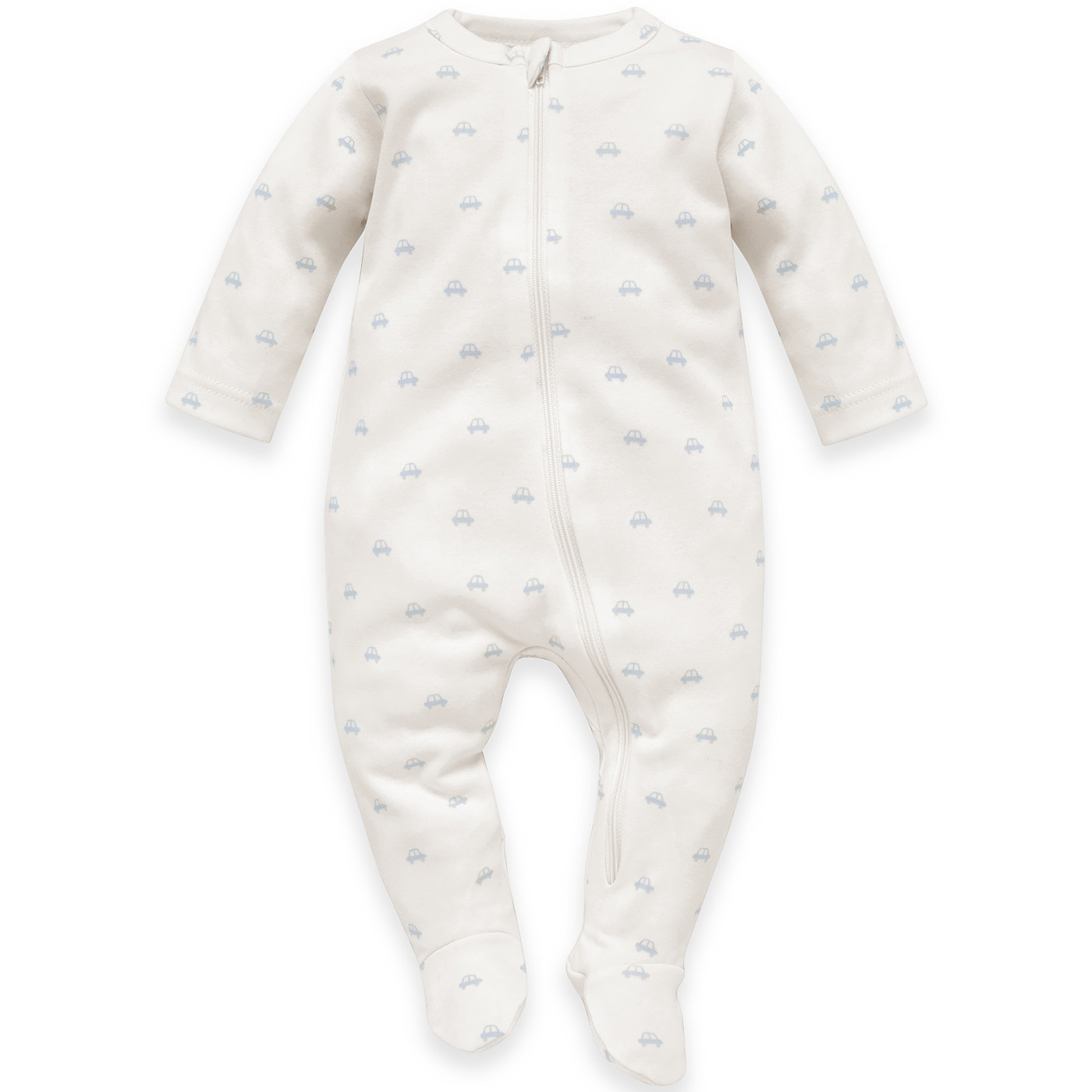 Pinokio Lovely Day Babyblue Overall Zipped Ecru/Cars Pattern 74