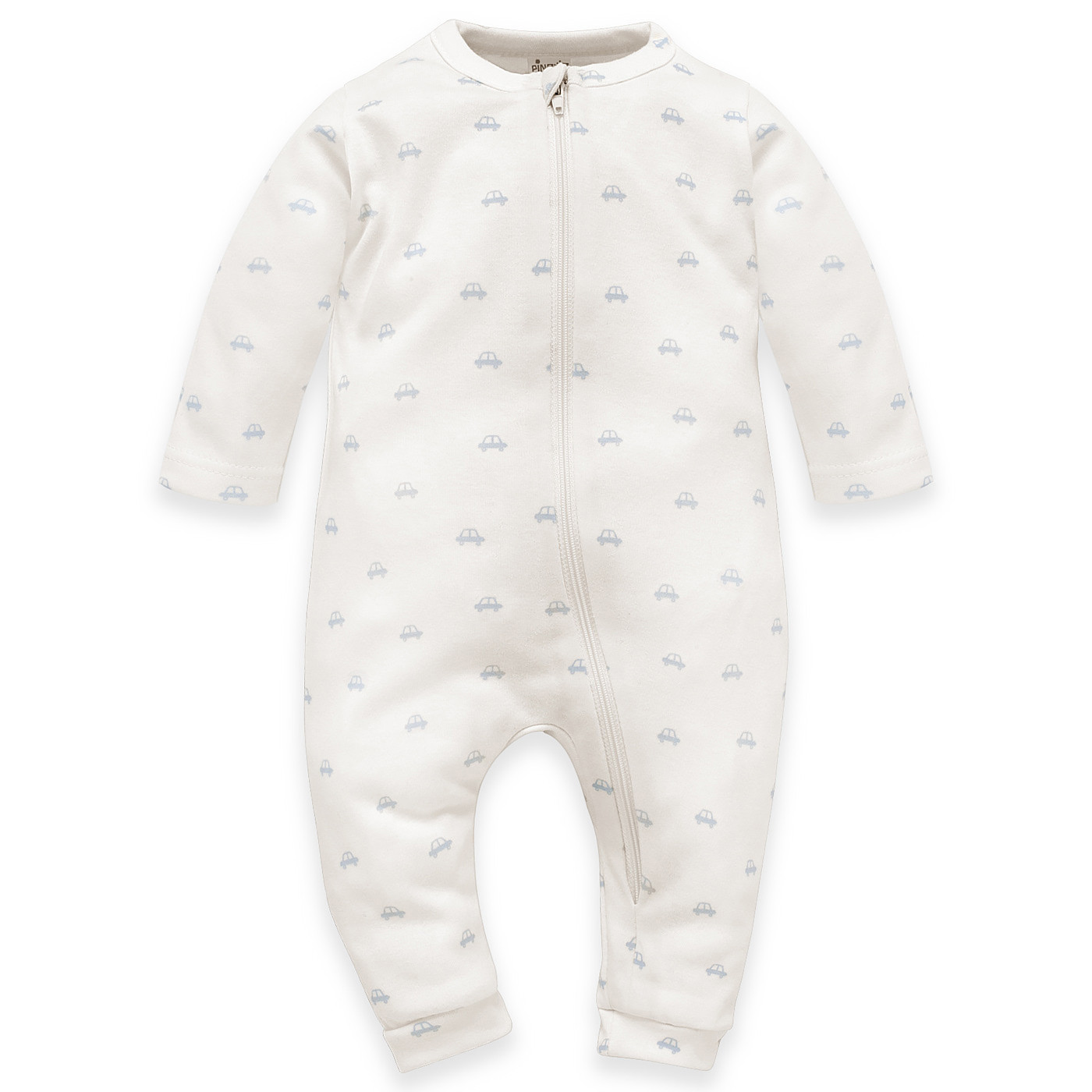 Pinokio Lovely Day Babyblue Overal na zip Feet Ecru/Cars Pattern 80