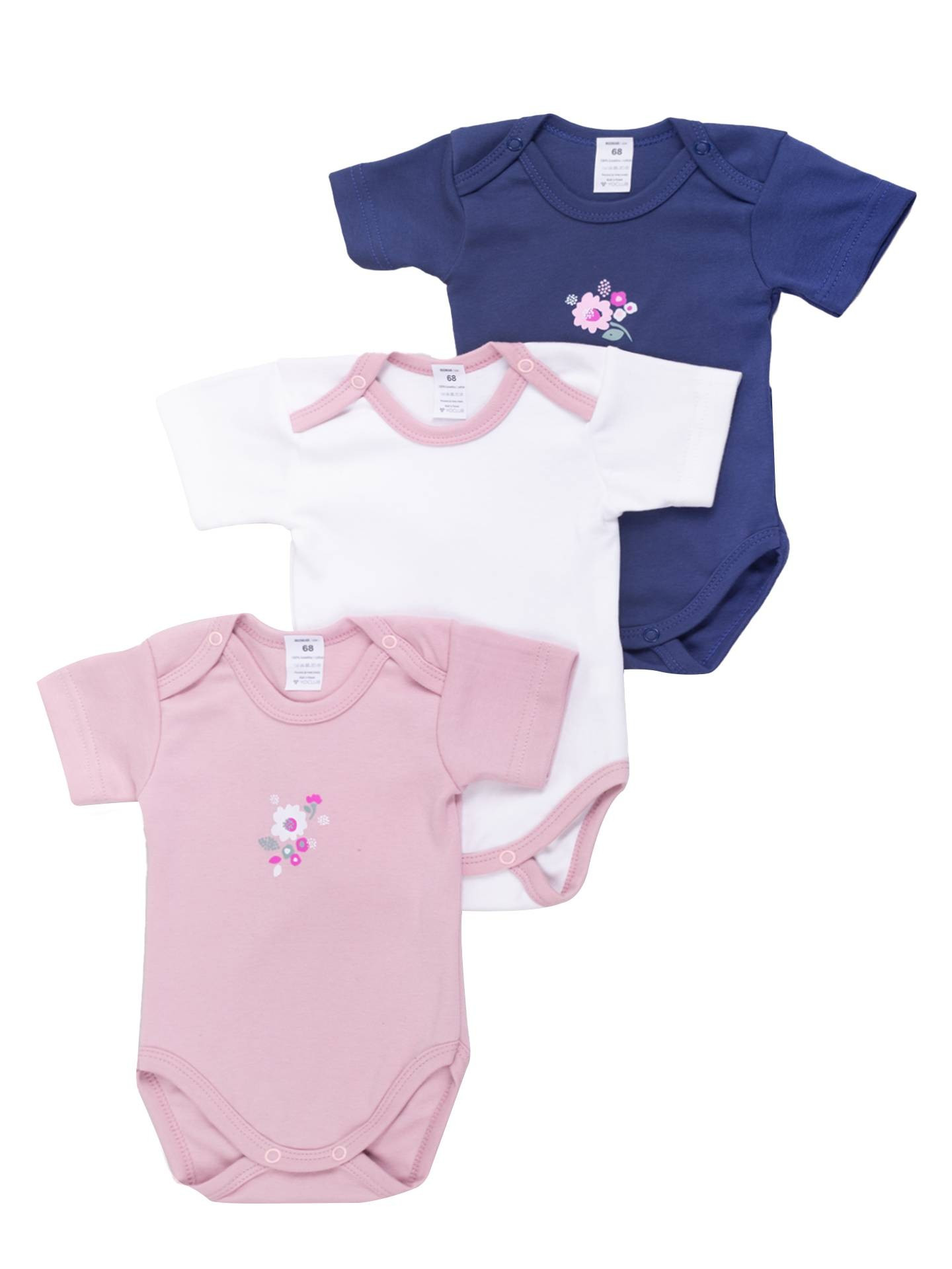 Yoclub Kids's Short Sleeve Bodysuits 3-Pack BOD-0502G-A13K