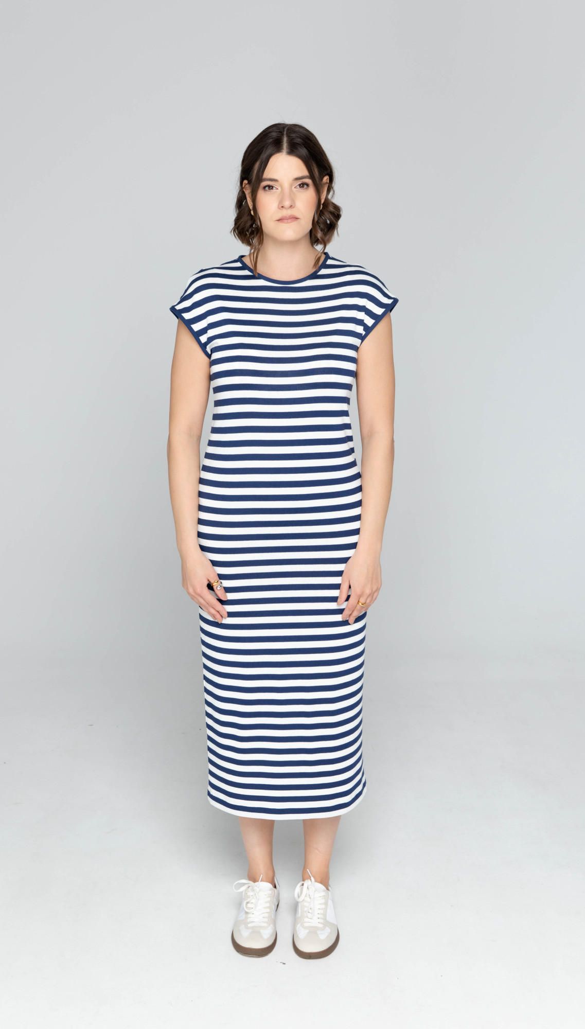 Benedict Harper Dress Ida Stripes Námořnická modrá/bílá XS/S