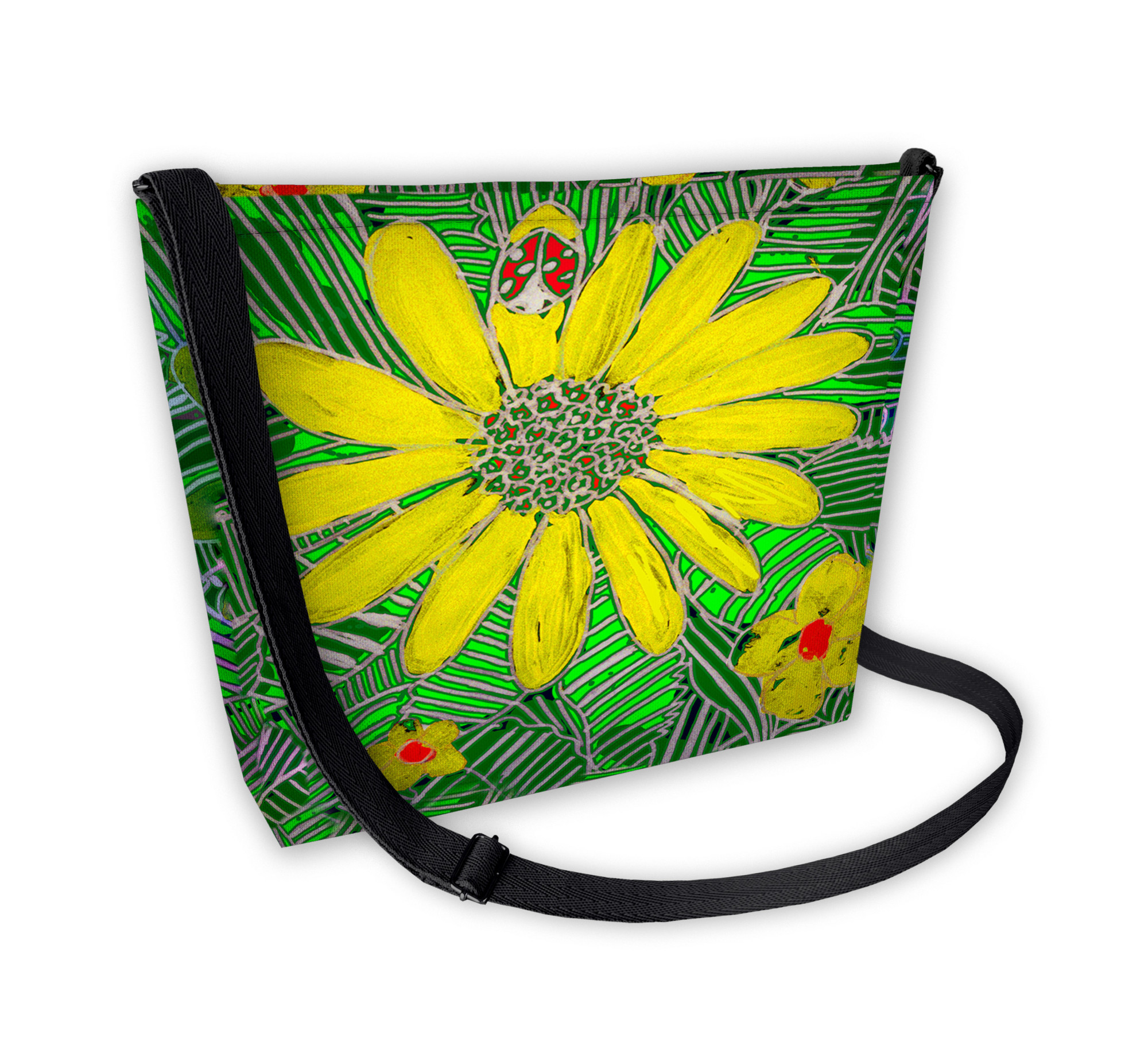 Bertoni Plátěná taška Samba Mirage Green/Yellow 31 cm x 24 cm x 7 cm