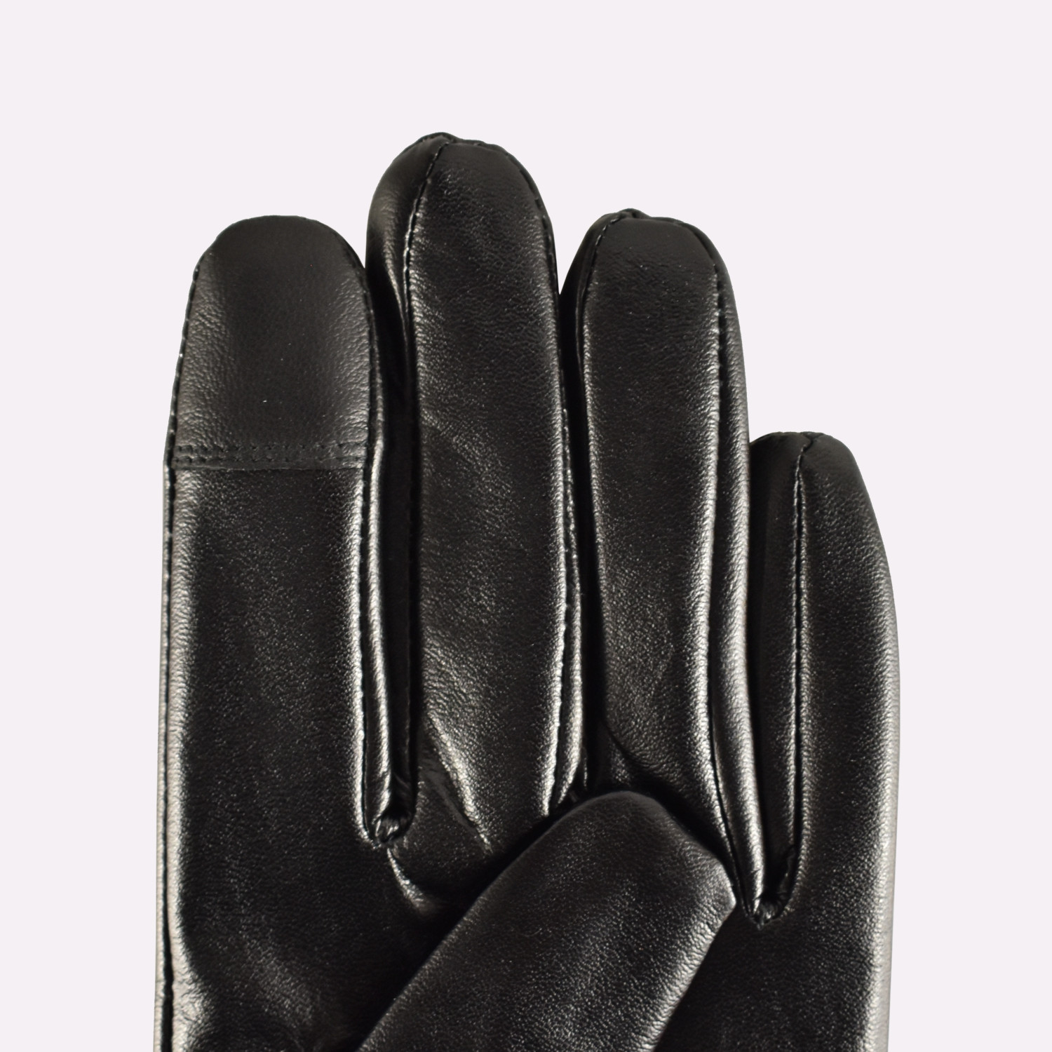 Dámské kožené antibakteriální rukavice model 16627229 Black L - Semiline