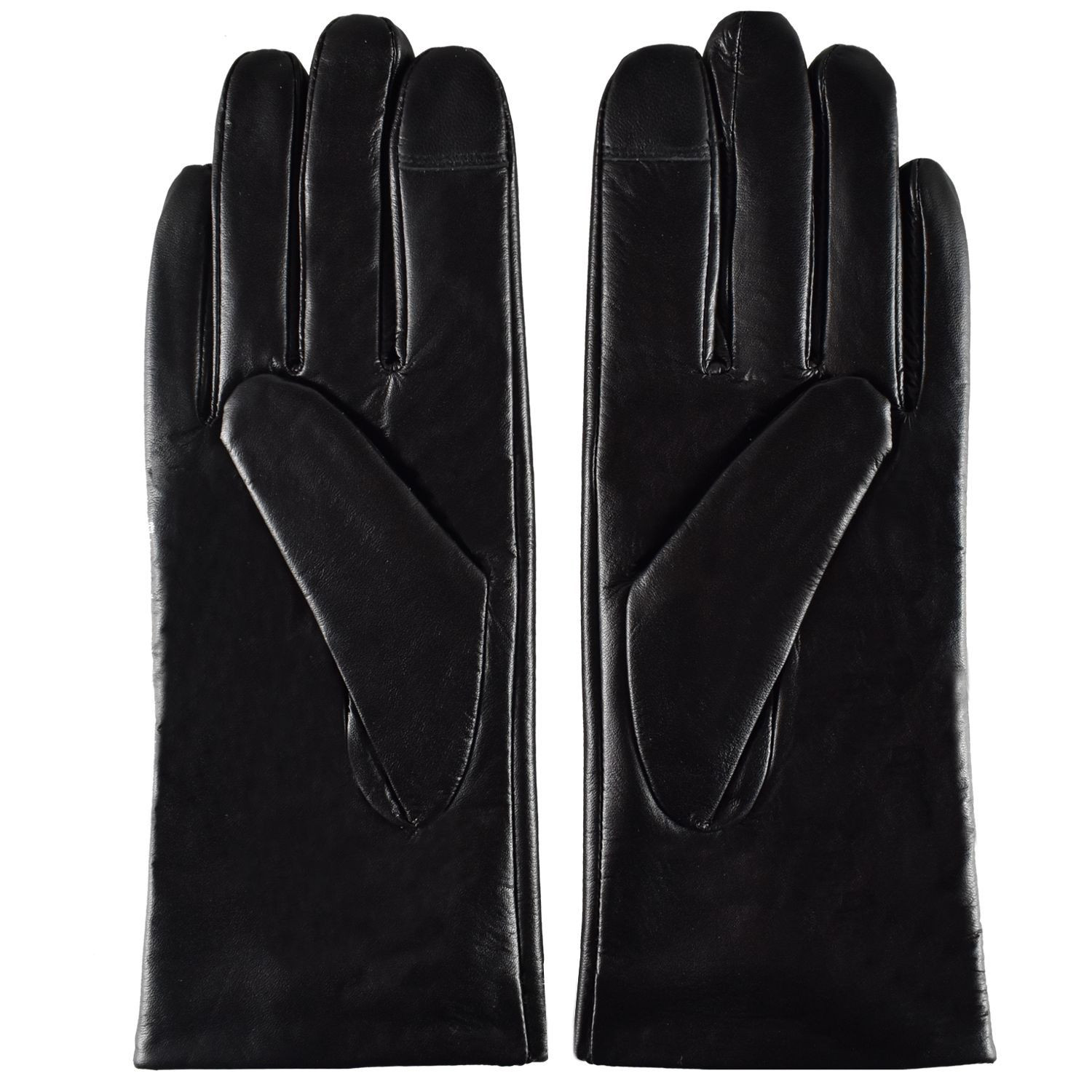 Dámské kožené antibakteriální rukavice model 16627238 Black L - Semiline