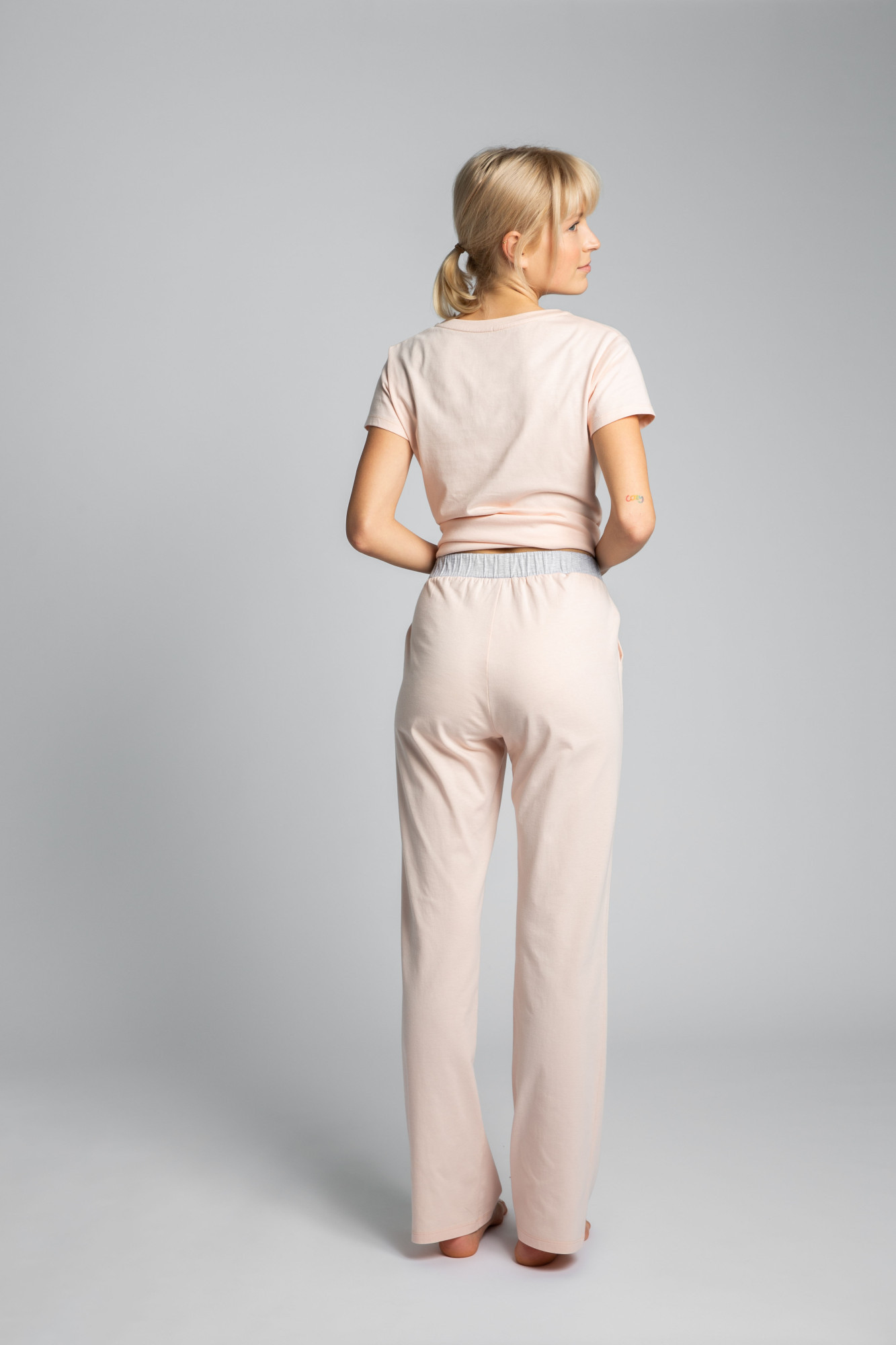 Kalhoty model 18080009 Peach - LaLupa Velikost: L
