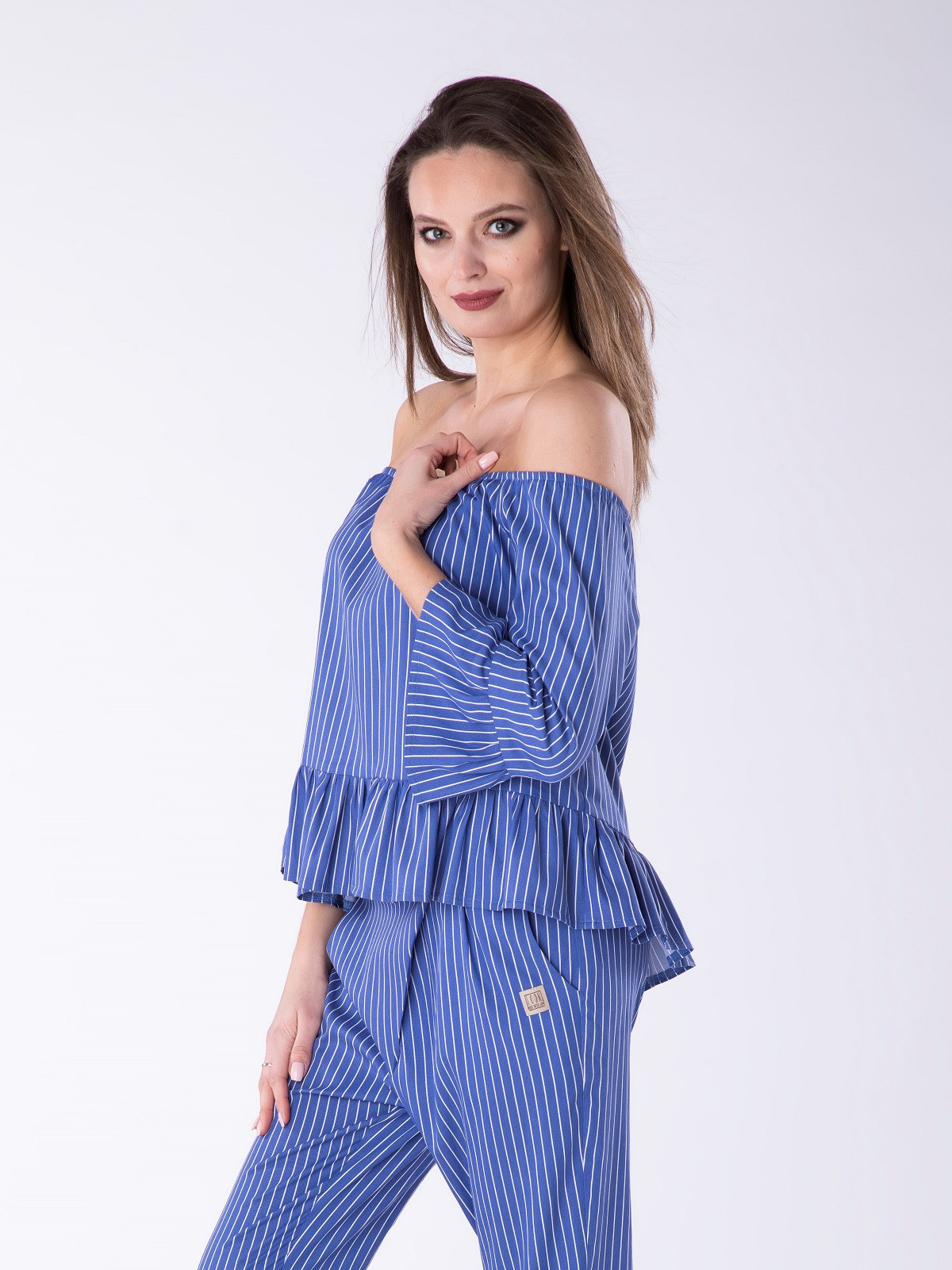 Halenka Look Made With Love 803 Frill Blue/White S/M