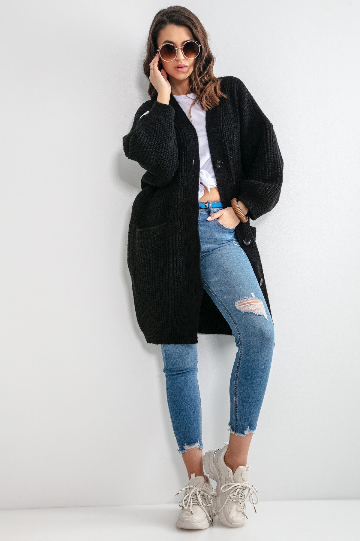 Fobya Cardigan F1167 Black L/XL