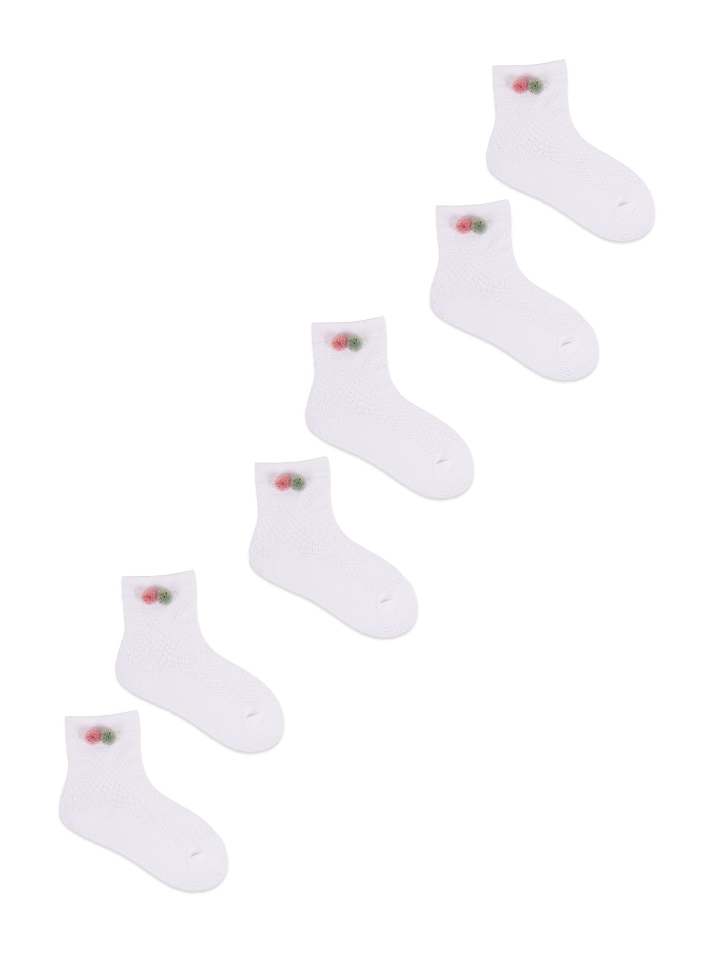 Yoclub Kotníkové ponožky bez vzoru lodiček - 3 balení SKC/3D-AP/3PAK/GIR/002 White 17-19