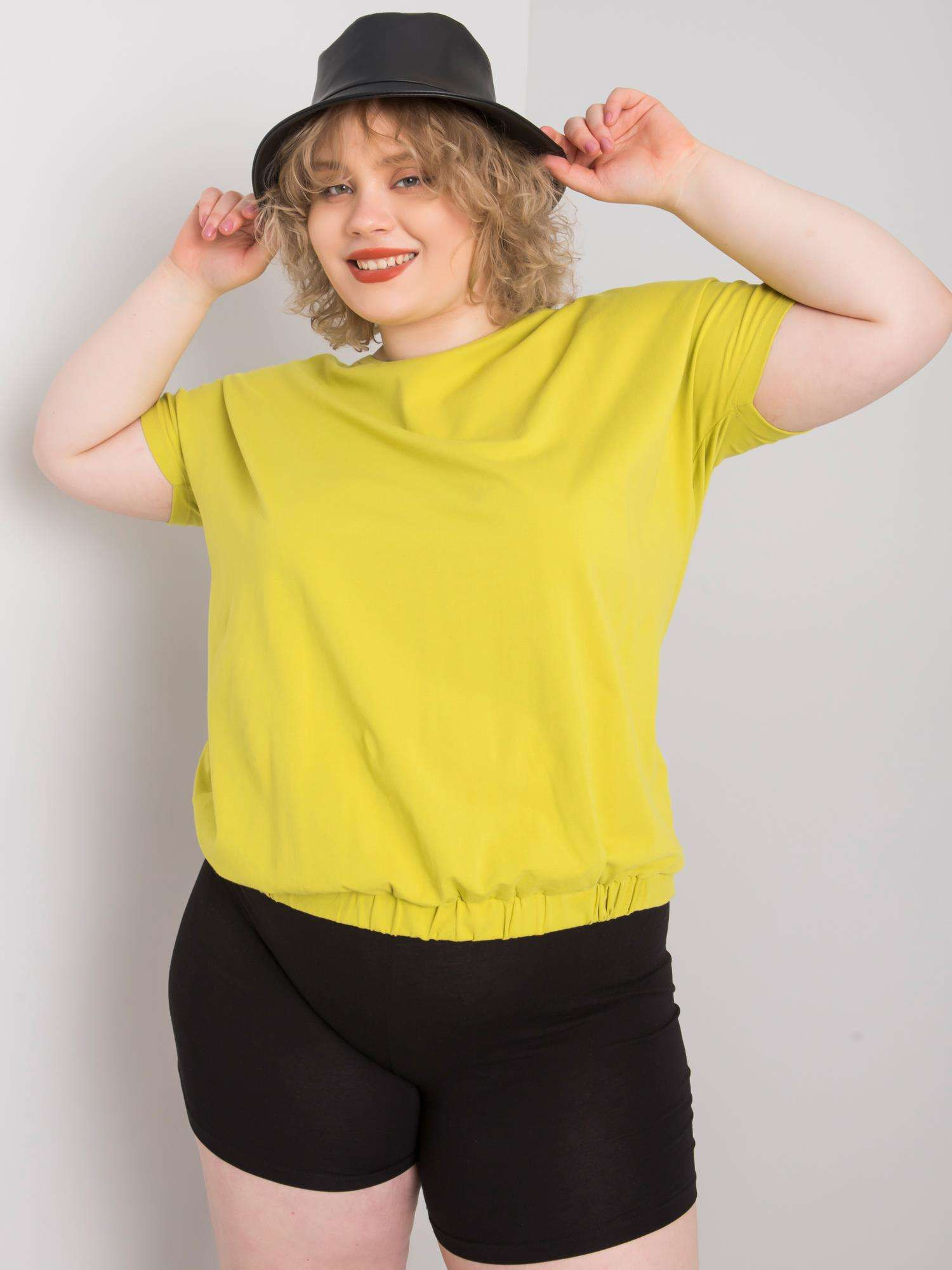 Světle zelená halenka plus size s žebrováním Addyson 4XL