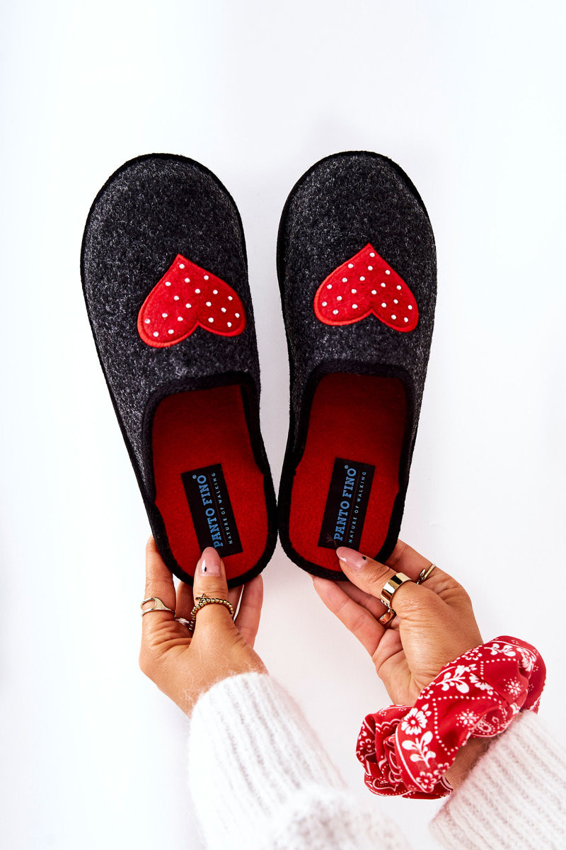 Household slippers Panto Fino II267009 Black-Red 38