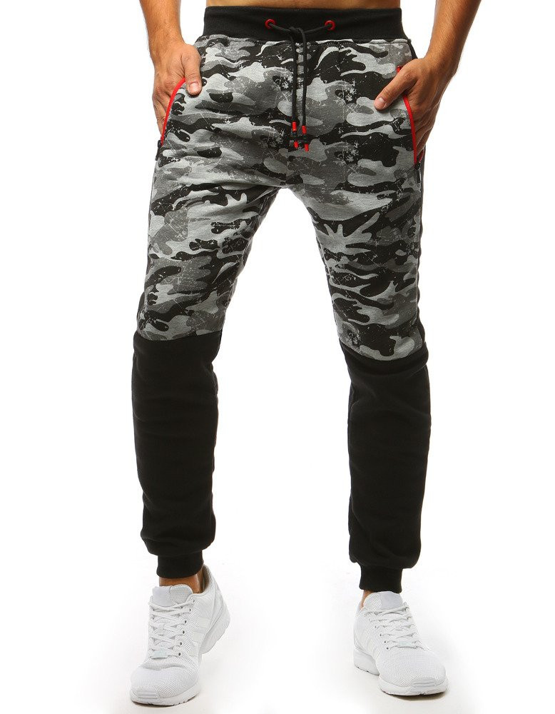 Pánské šedé camo tepláky Dstreet UX3493 L