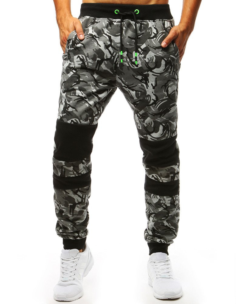 Pánské šedé camo tepláky Dstreet UX3494 L