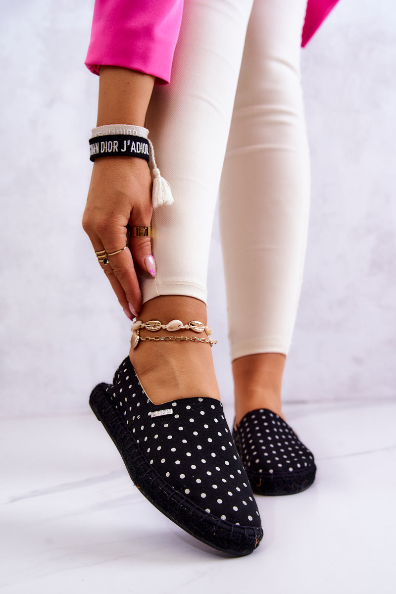 Dámské módní espadrilky Polka Dots Big Star - černé Velikost: 39