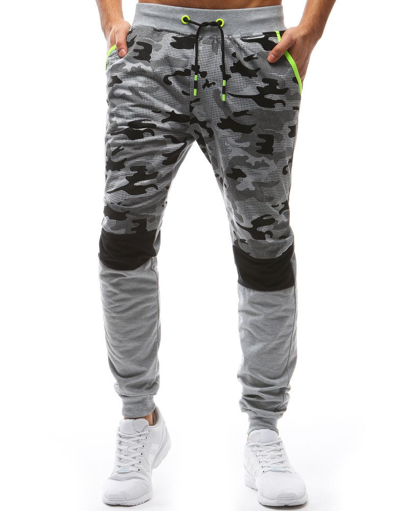 Pánské šedé camo tepláky Dstreet UX3629 XL