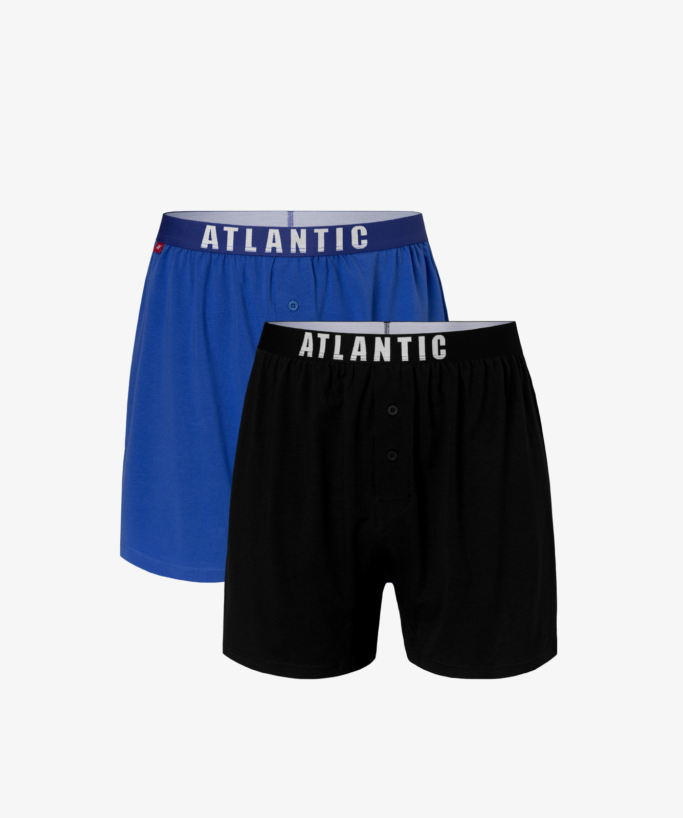 Pánské volné boxerky ATLANTIC 2Pack - modrá, námořnická modrá Velikost: M