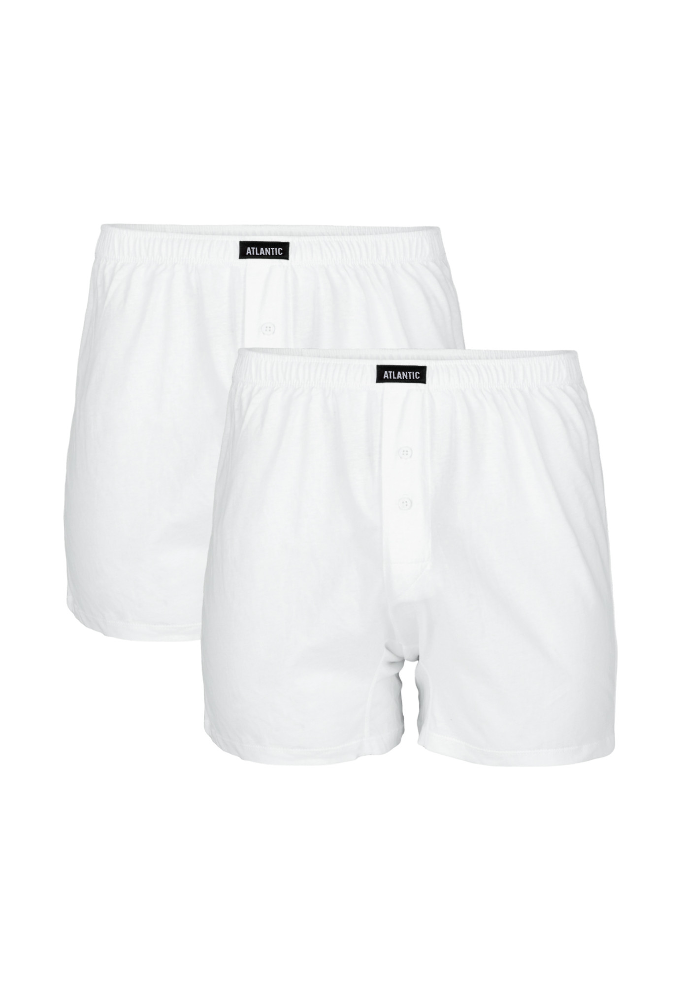 Pánské klasické boxerky s knoflíčky ATLANTIC 2PACK - bílé Velikost: S