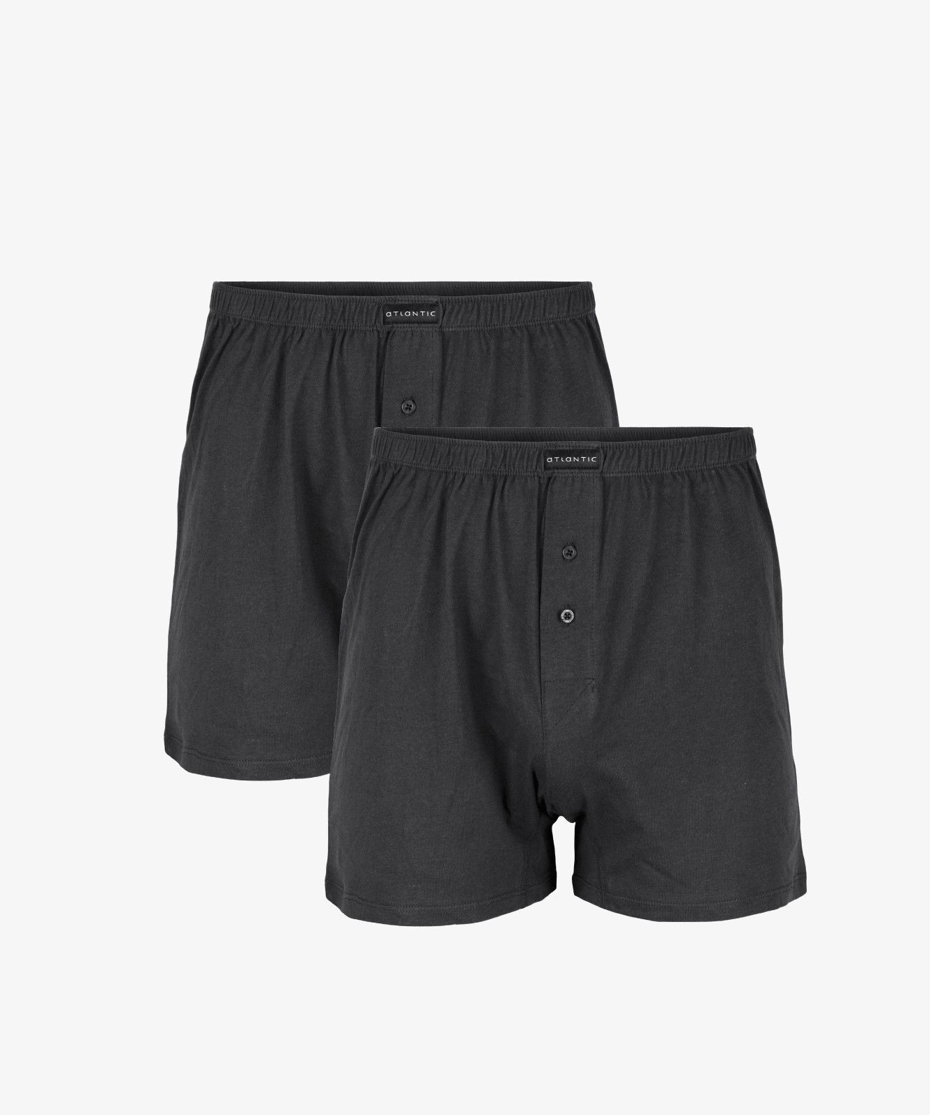 Pánské klasické boxerky ATLANTIC s knoflíčky 2PACK - graphite Velikost: S