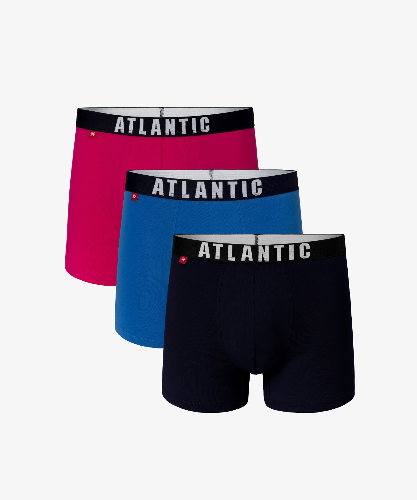 3-BALENÍ Pánské boxerky ATLANTIC - růžové, modré, námořnické Velikost: XL