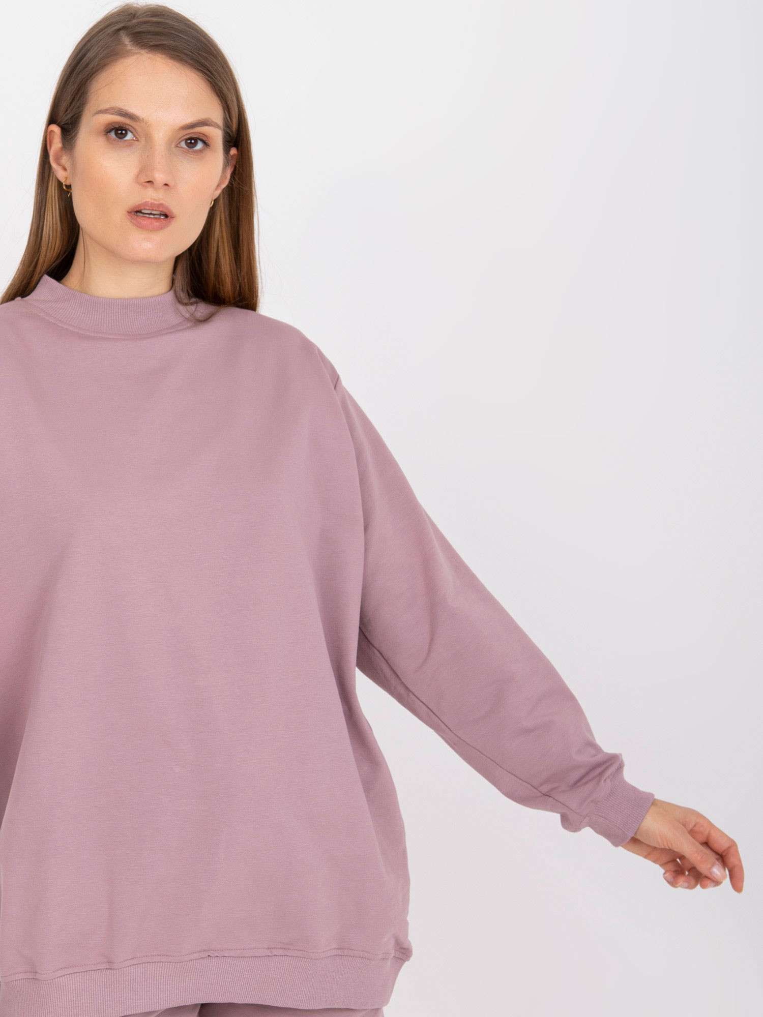 Základní oversize zaprášená růžová mikina L / XL