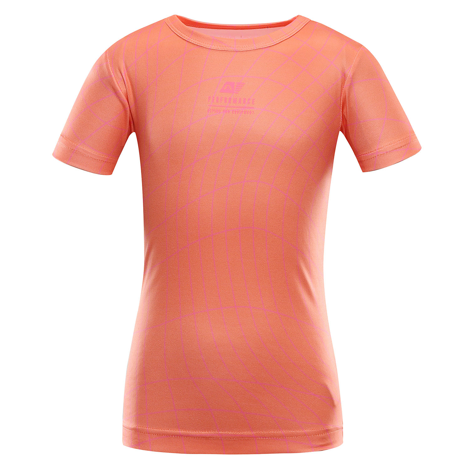 Dětské rychleschnoucí triko ALPINE PRO BASIKO neon shocking orange varianta pa 128-134