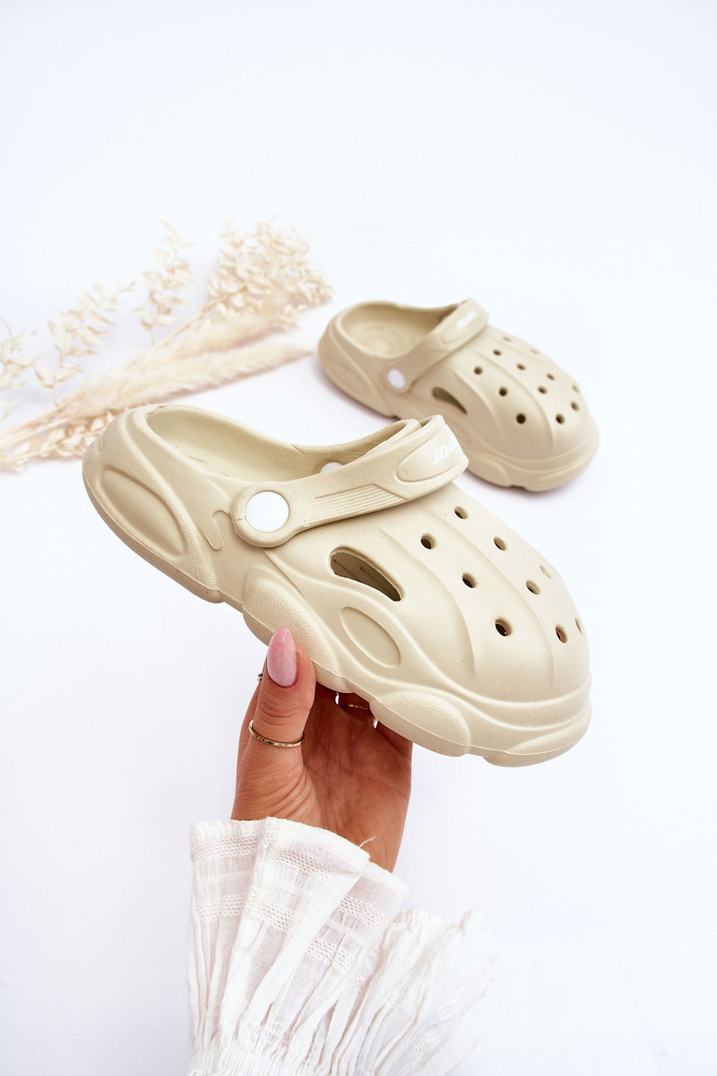 Dětské pěnové pantofle Crocs Béžove Cloudy 30/31